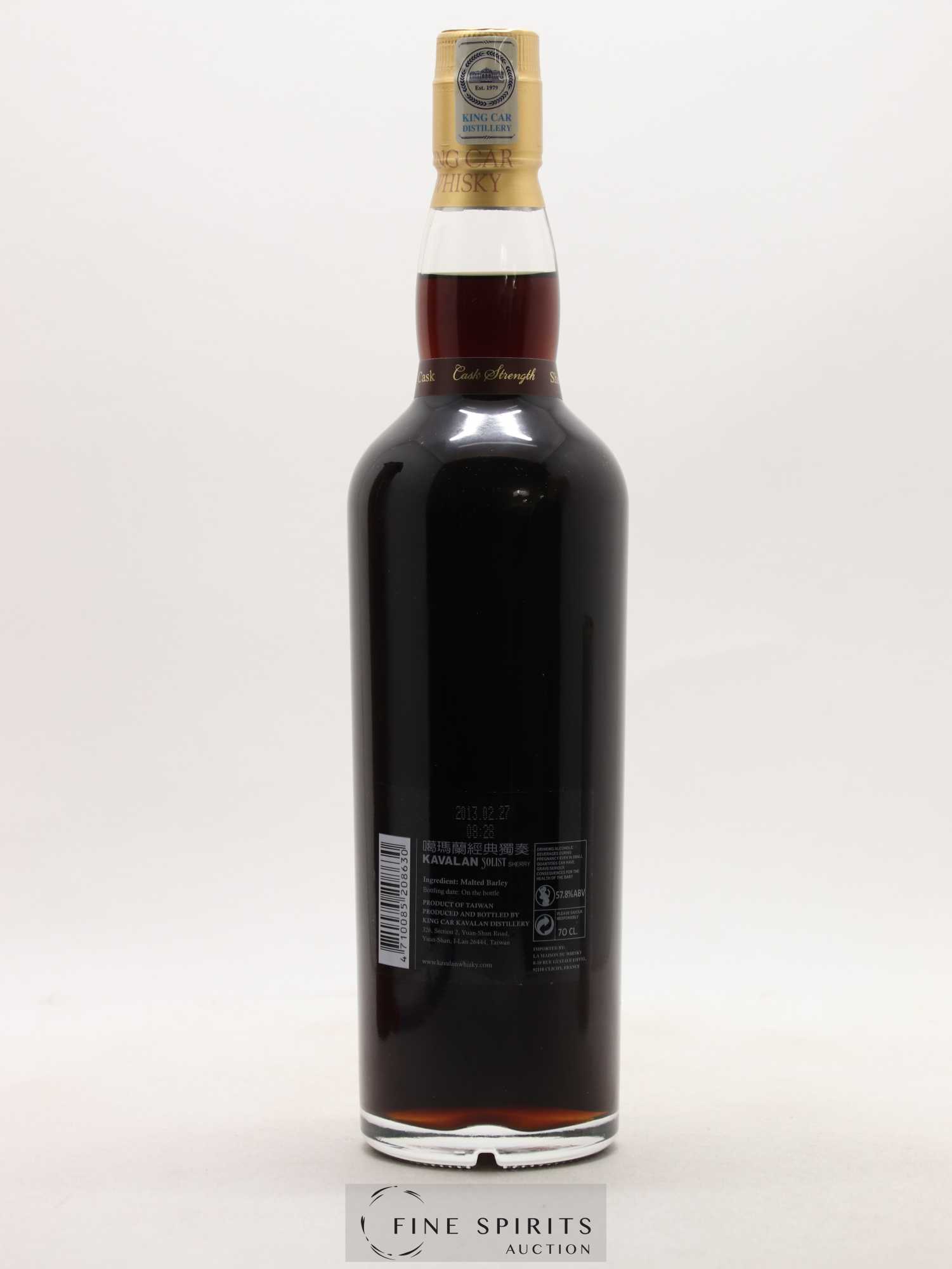 Kavalan Of. Solist Sherry Cask n°S060821040 - One of 514 - bottled 2013 Cask Strength - Lot de 1 bouteille - 2