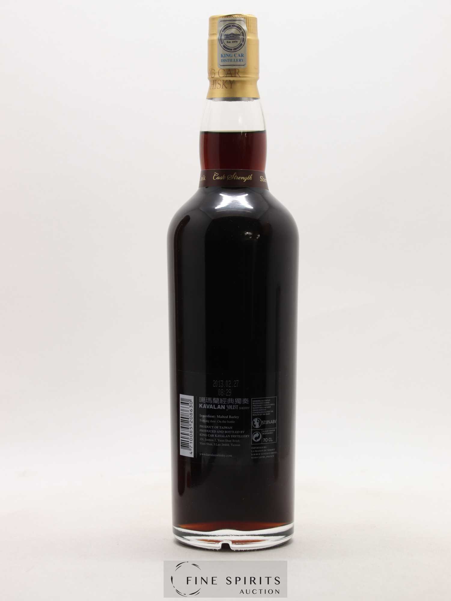 Kavalan Of. Solist Sherry Cask n°S060821040 - One of 514 - bottled 2013 Cask Strength - Lot de 1 bouteille - 2