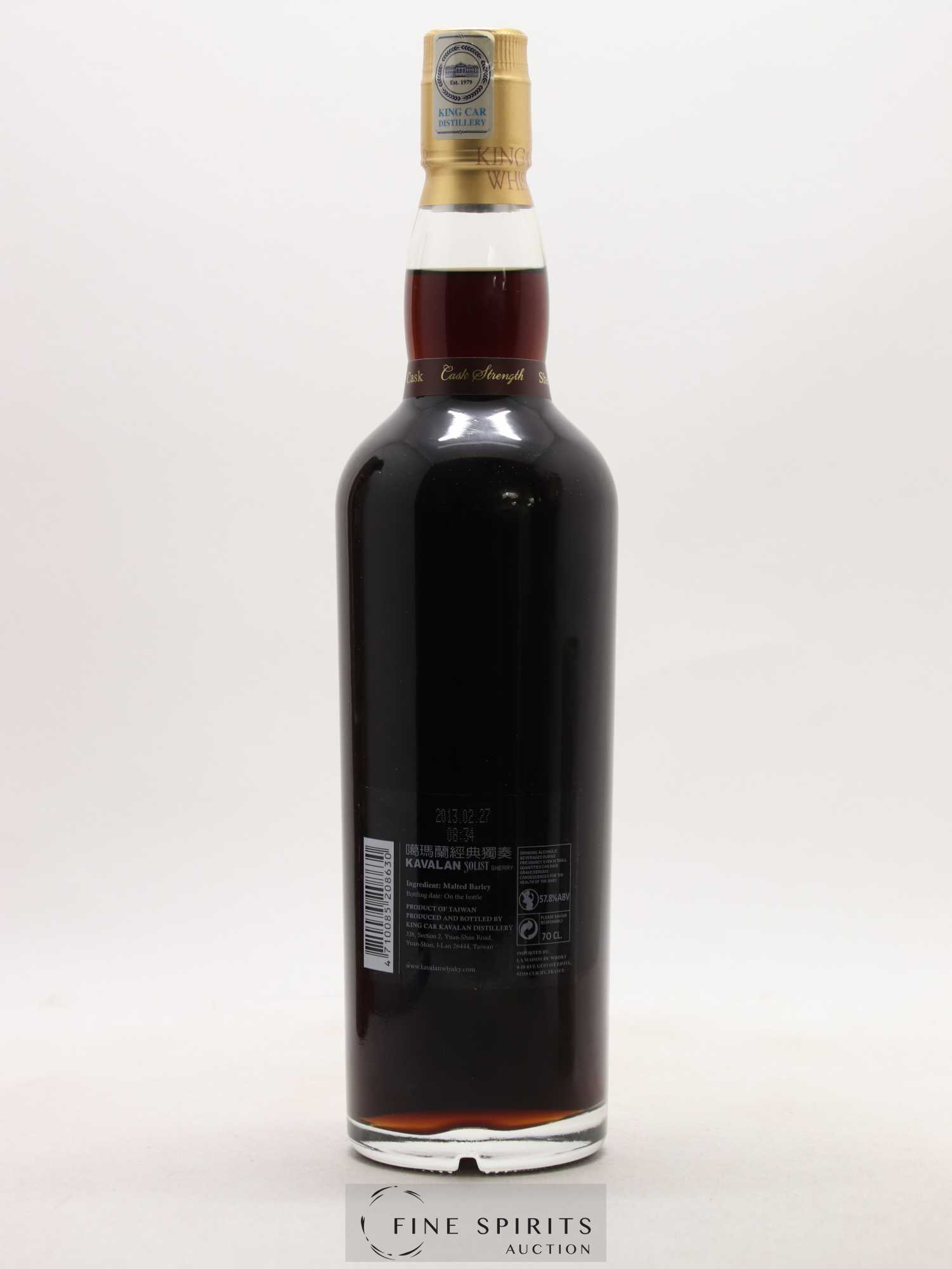 Kavalan Of. Solist Sherry Cask n°S060821040 - One of 514 - bottled 2013 Cask Strength - Lot de 1 bouteille - 2