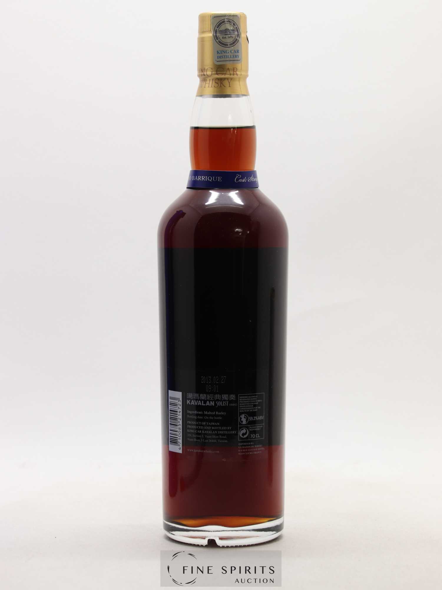 Kavalan Of. Solist Vinho Barrique n°W080225047 - One of 187 - bottled 2013 Cask Strength - Lot de 1 bouteille - 2