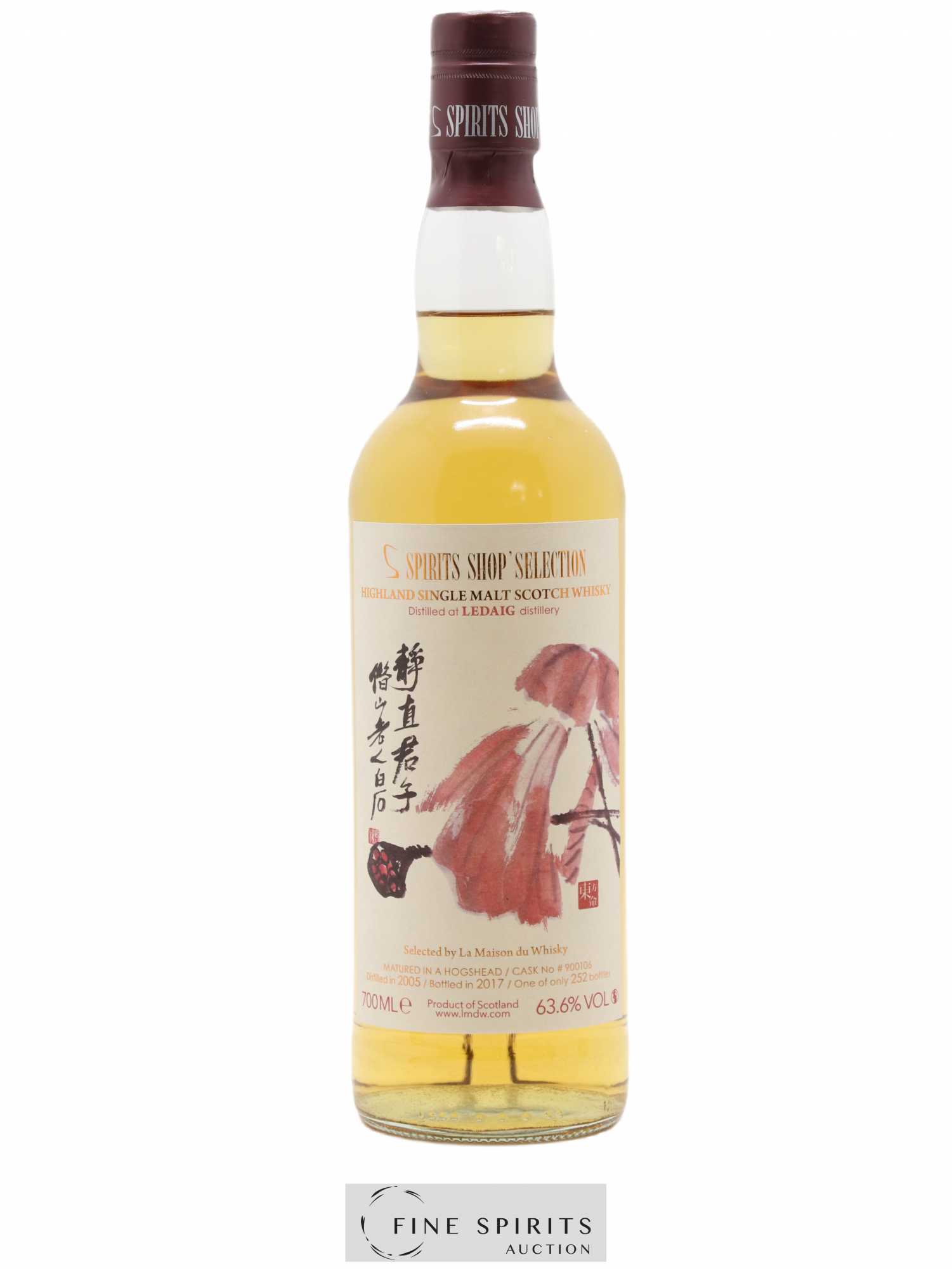 Ledaig 2005 Spirits Shop' Selection Hogshead Cask n°900106 - One of 252 - bottled 2017 - Lot de 1 bouteille - 0