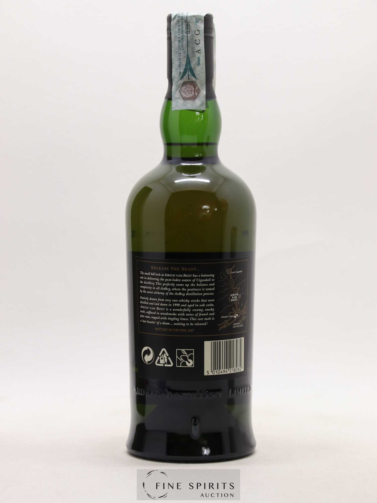 Ardbeg 1990 Of. Airigh Nam Beist Non Chill-Filtered - bottled 2007 Limited Release - Lot de 1 bouteille - 2