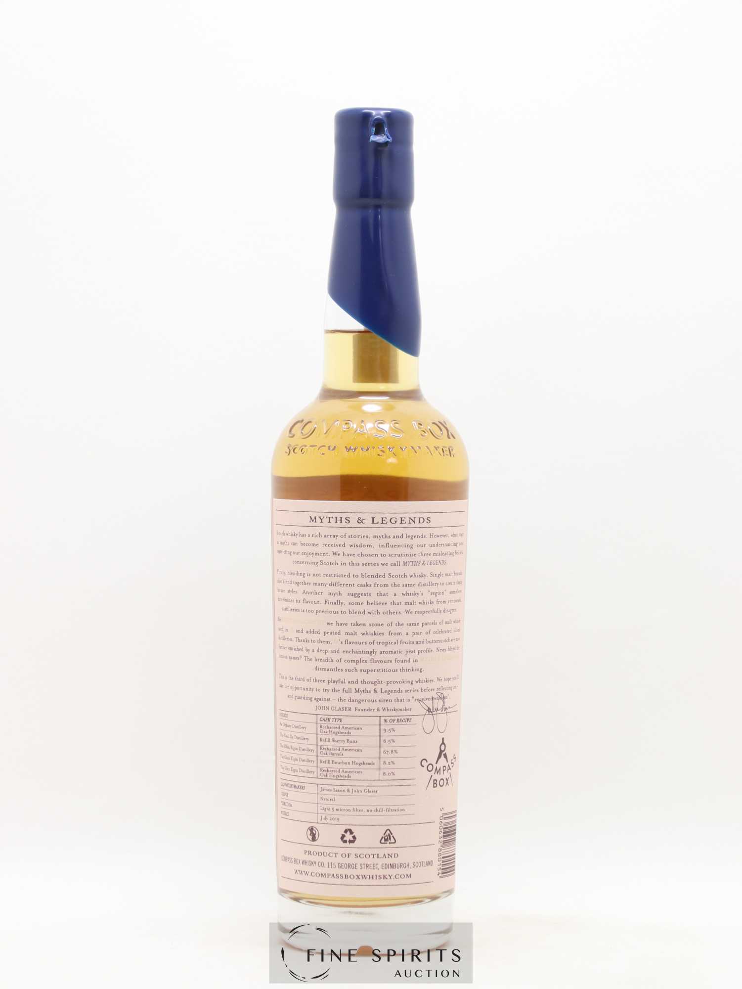 Myths & Legends III Compass Box One of 4446 - bottled 2019 Limited Edition - Lot de 1 bouteille - 2