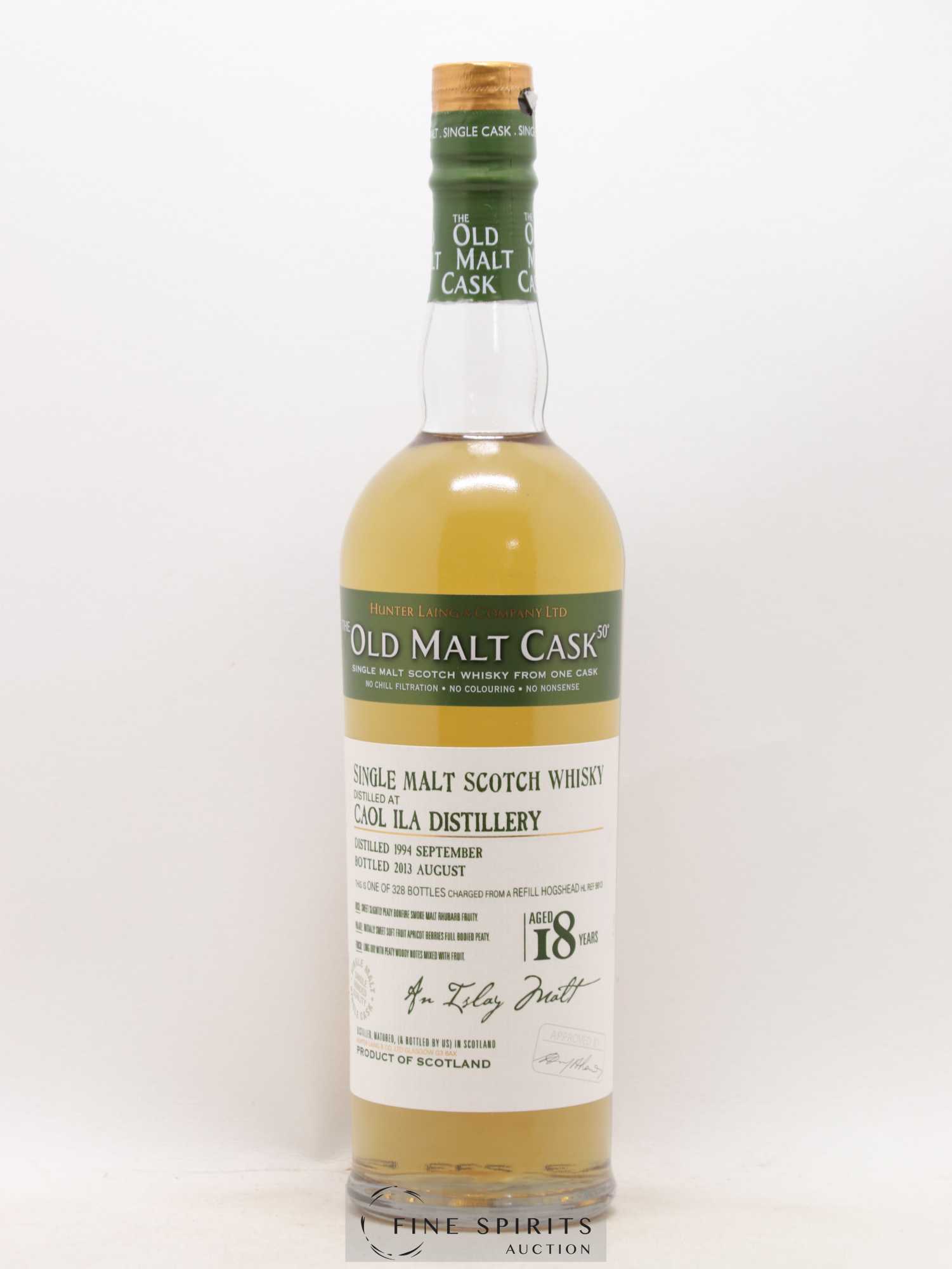 Caol Ila 18 years 1994 Hunter Laing Hogshead HL REF9913 - One of 328 - bottled 2013 Old Malt Cask - Lot de 1 bouteille - 1