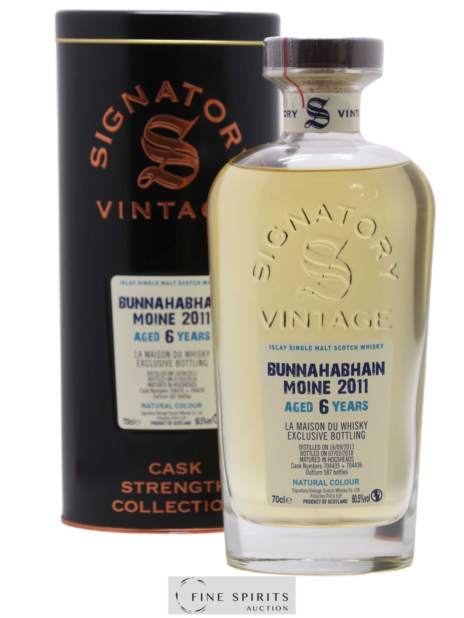 Bunnahabhain Moine 6 years 2011 Signatory Vintage Hogshead Casks n°704435-704436 - One of 587 - bottled 2018 Cask Strength Collection - Lot de 1 bouteille - 0