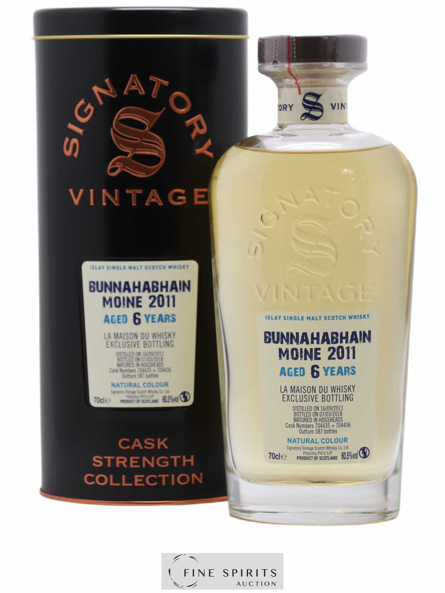Bunnahabhain Moine 6 years 2011 Signatory Vintage Hogshead Casks n°704435-704436 - One of 587 - bottled 2018 Cask Strength Collection - Lot de 1 bouteille - 0