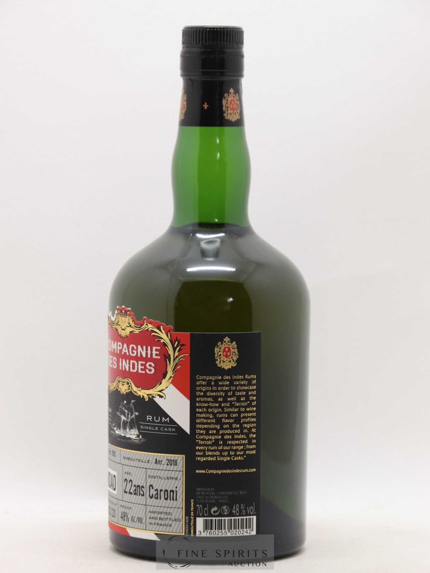 Caroni 22 years 1993 Compagnie des Indes Cask n°TC6 - One of 221 - bottled 2016 - Lot de 1 bouteille - 2