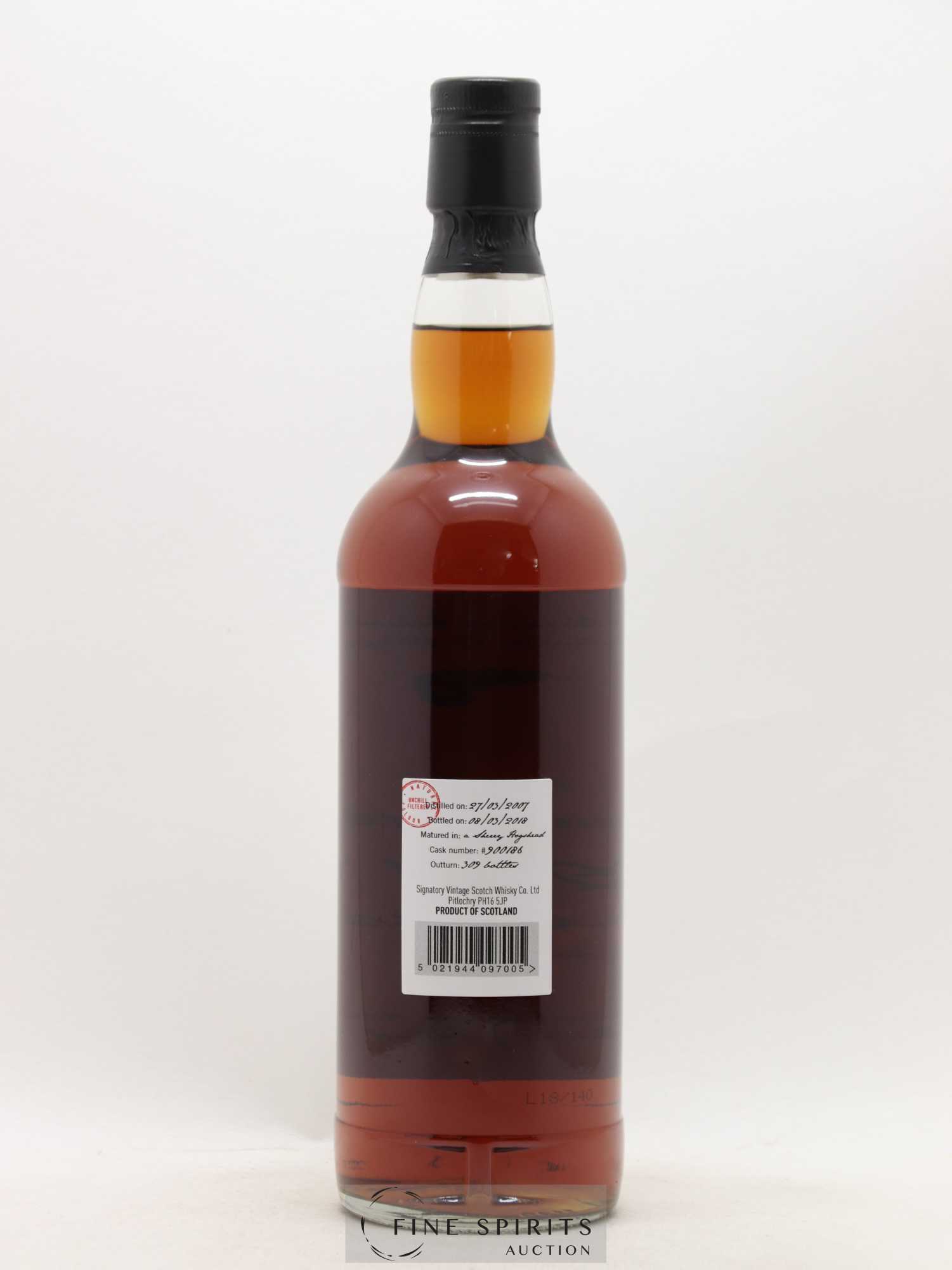 Glenlivet 2007 Signatory Vintage Cask n°900186 - One of 309 - bottled 2018 LMDW - Lot de 1 bouteille - 2
