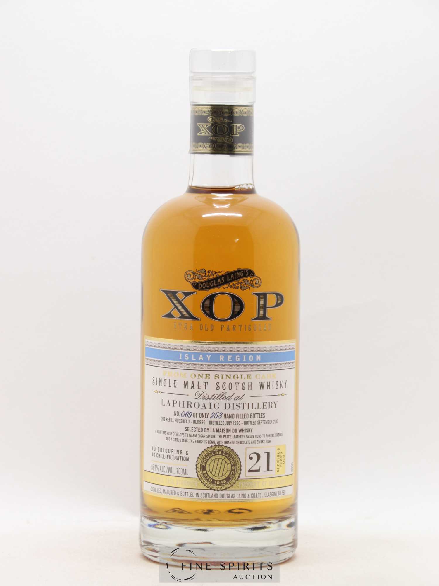 Laphroaig 21 years 1996 Douglas Laing Xtra Old Particular Hogshead n°DL11990 - One of 253 - bottled 2017 LMDW - Lot de 1 bouteille - 1