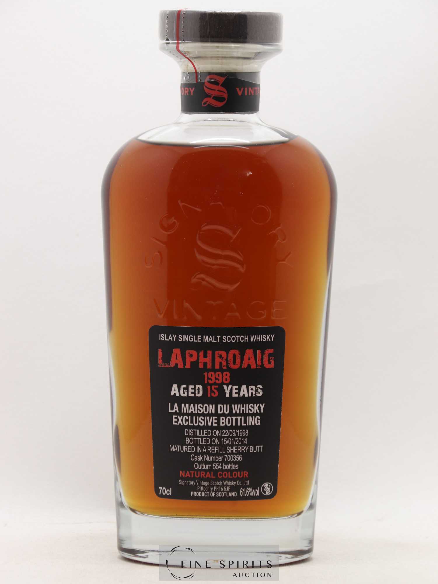 Laphroaig 15 years 1998 Signatory Vintage Refill Sherry Butt n°700356 - One of 554 - bottled 2014 LMDW Cask Strength Collection - Posten von 1 Flasche - 1