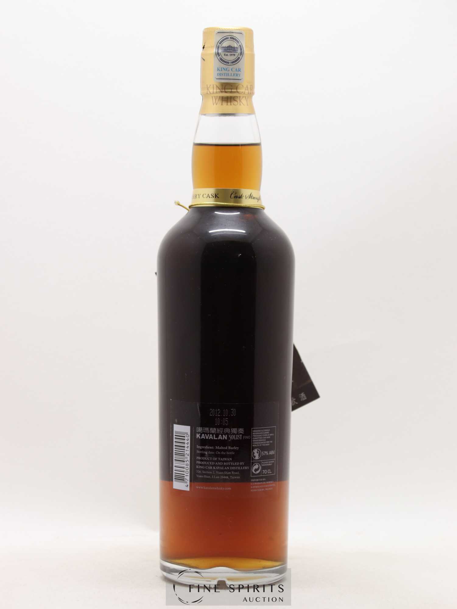 Kavalan Of. Solist Fino Sherry Cask n°S060814022 - One of 540 - bottled 2012 LMDW Cask Strength - Lot de 1 bouteille - 2