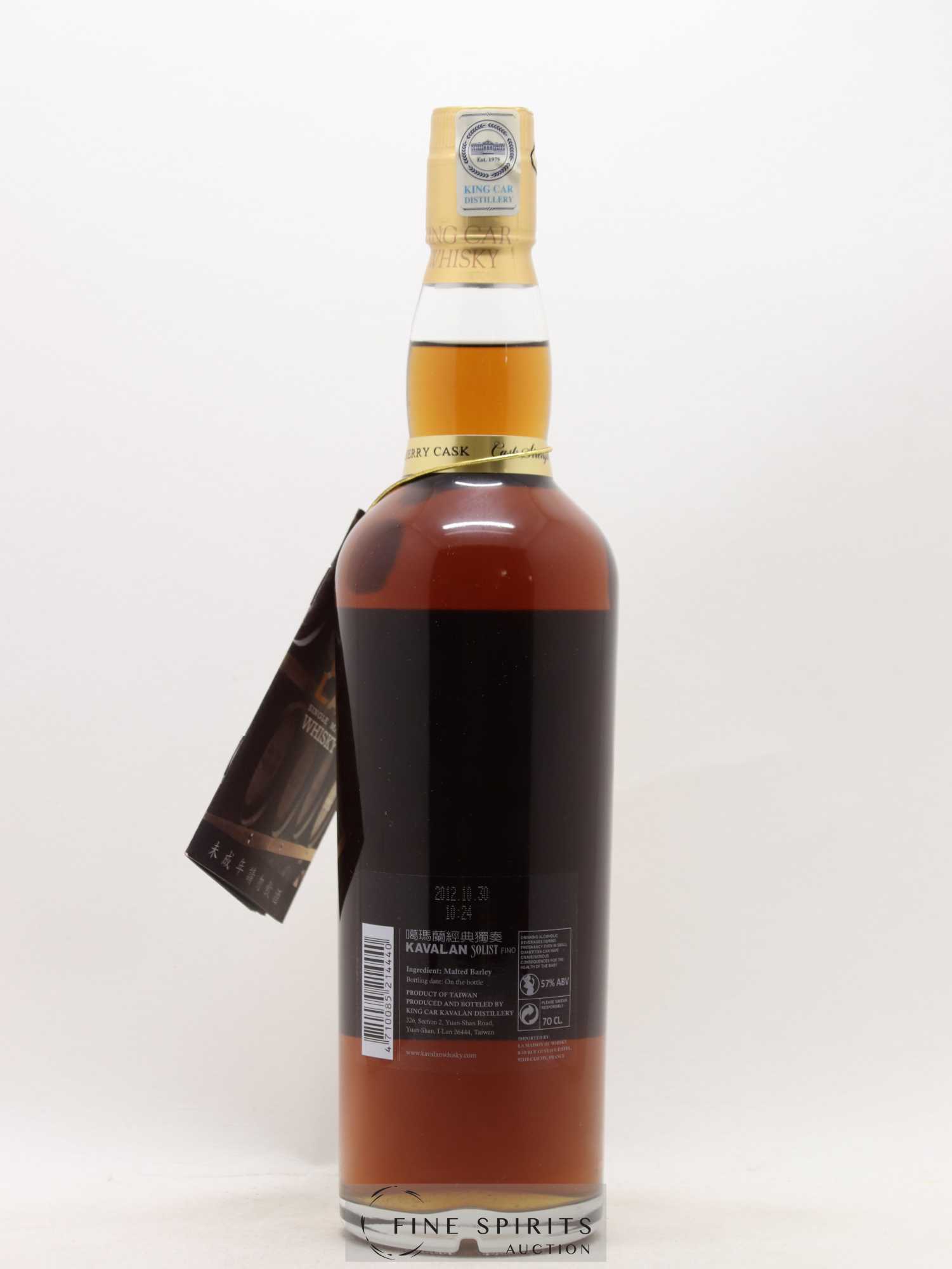 Kavalan Of. Solist Fino Sherry Cask n°S060814022 - One of 540 - bottled 2012 LMDW Cask Strength - Lot de 1 bouteille - 2