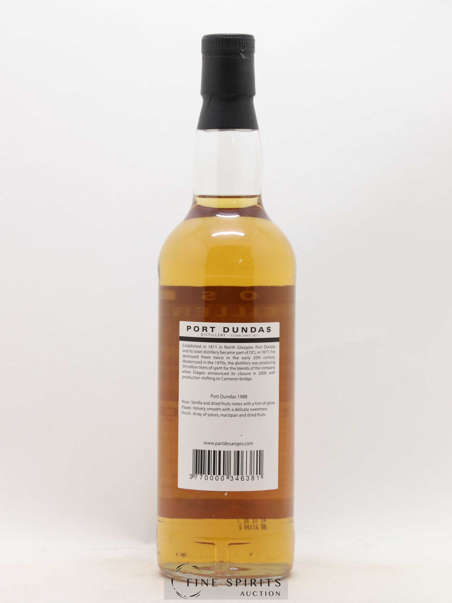 Port Dundas 25 years 1988 Part des Anges Limited Edition of 296 - bottled 2014 Closed Distilleries - Lot de 1 bouteille - 2