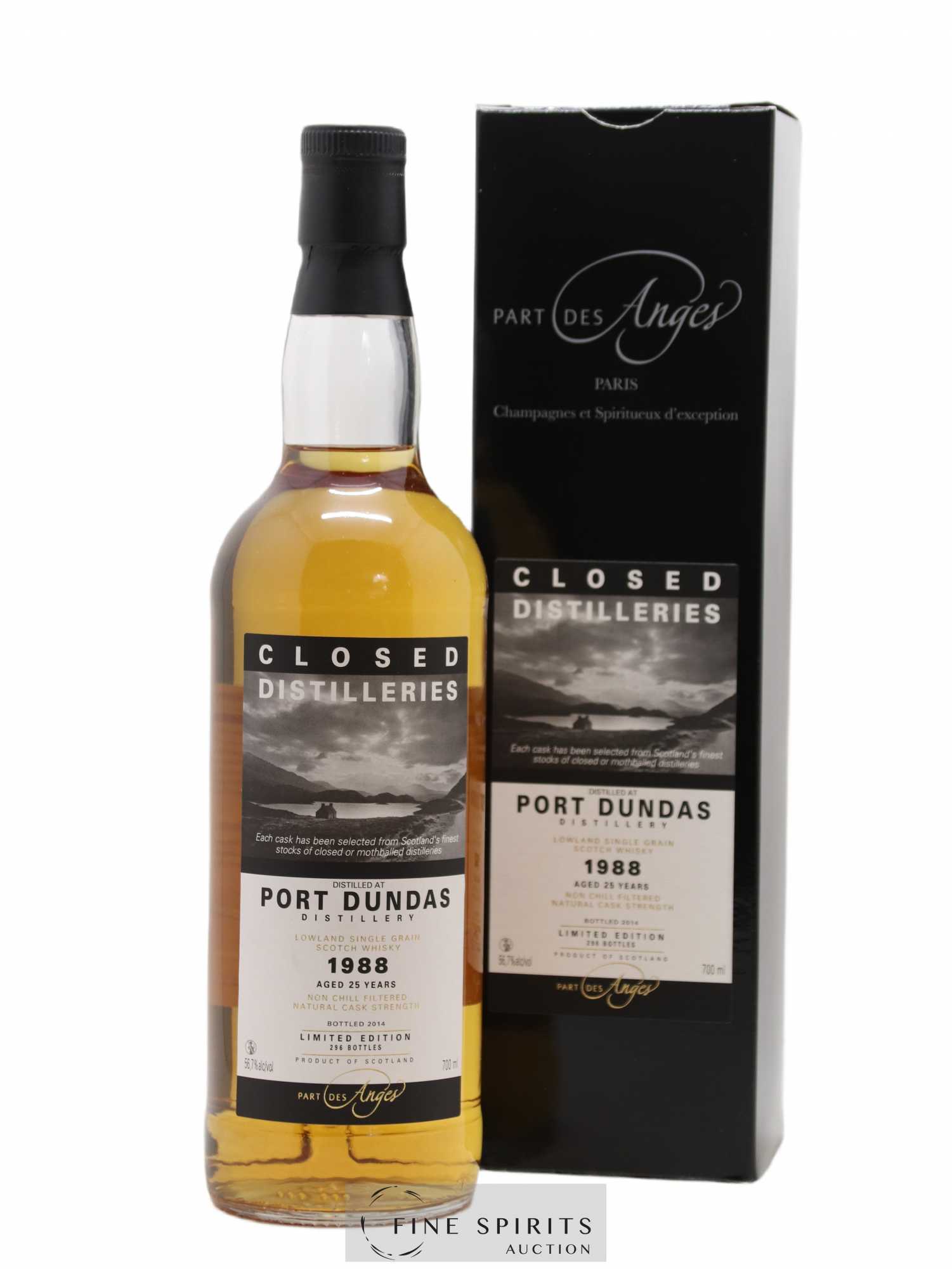Port Dundas 25 years 1988 Part des Anges Limited Edition of 296 - bottled 2014 Closed Distilleries - Lot de 1 bouteille - 0