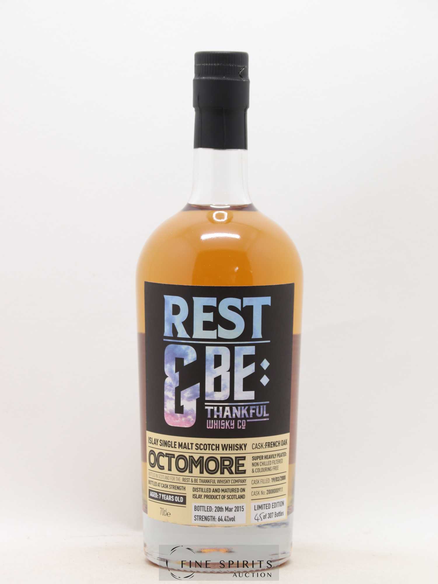 Octomore 7 years 2008 Rest & Be Thankful French Oak Cask n°B2008000911 - One of 307 - bottled 2015 Limited Edition - Lot de 1 bouteille - 1