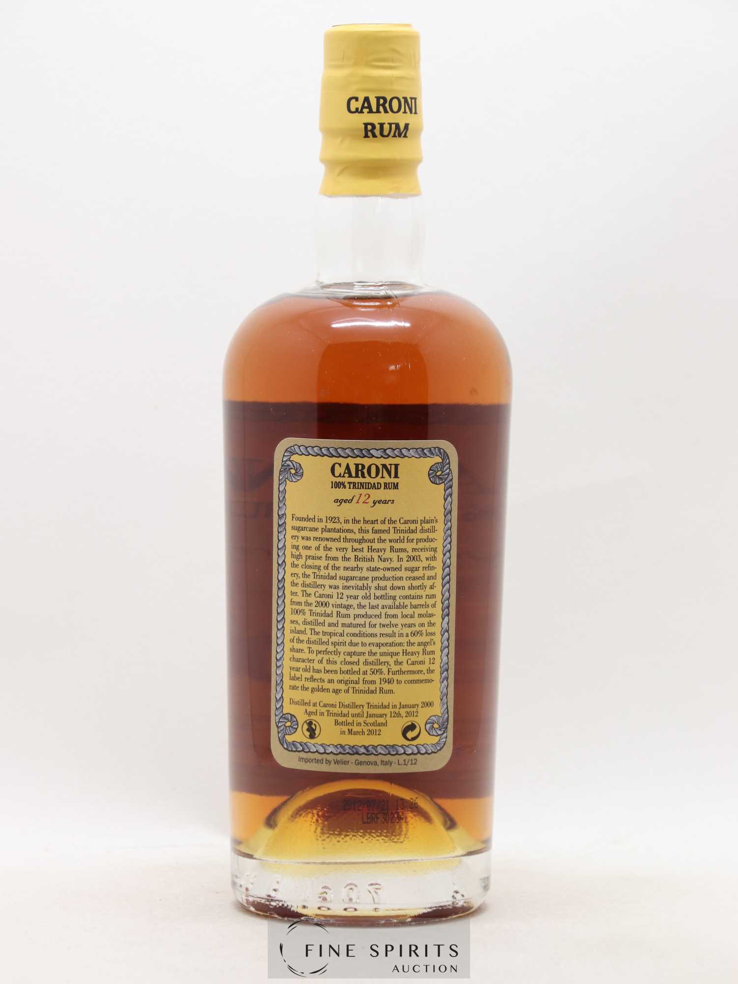 Caroni 12 years 2000 Velier 100° Proof bottled 2012 Extra Strong - Posten von 1 Flasche - 2