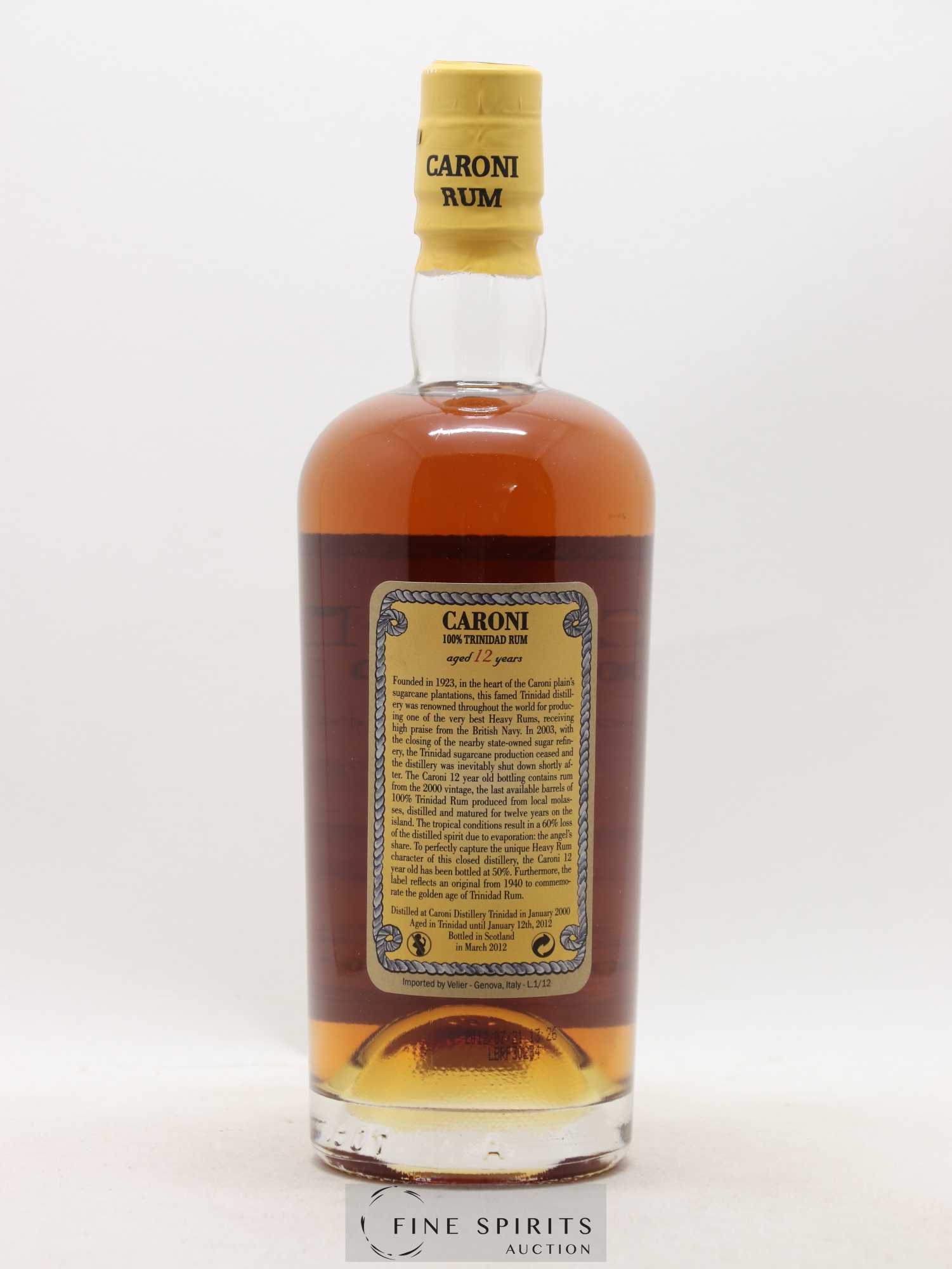 Caroni 12 years 2000 Velier 100° Proof bottled 2012 Extra Strong - Posten von 1 Flasche - 2