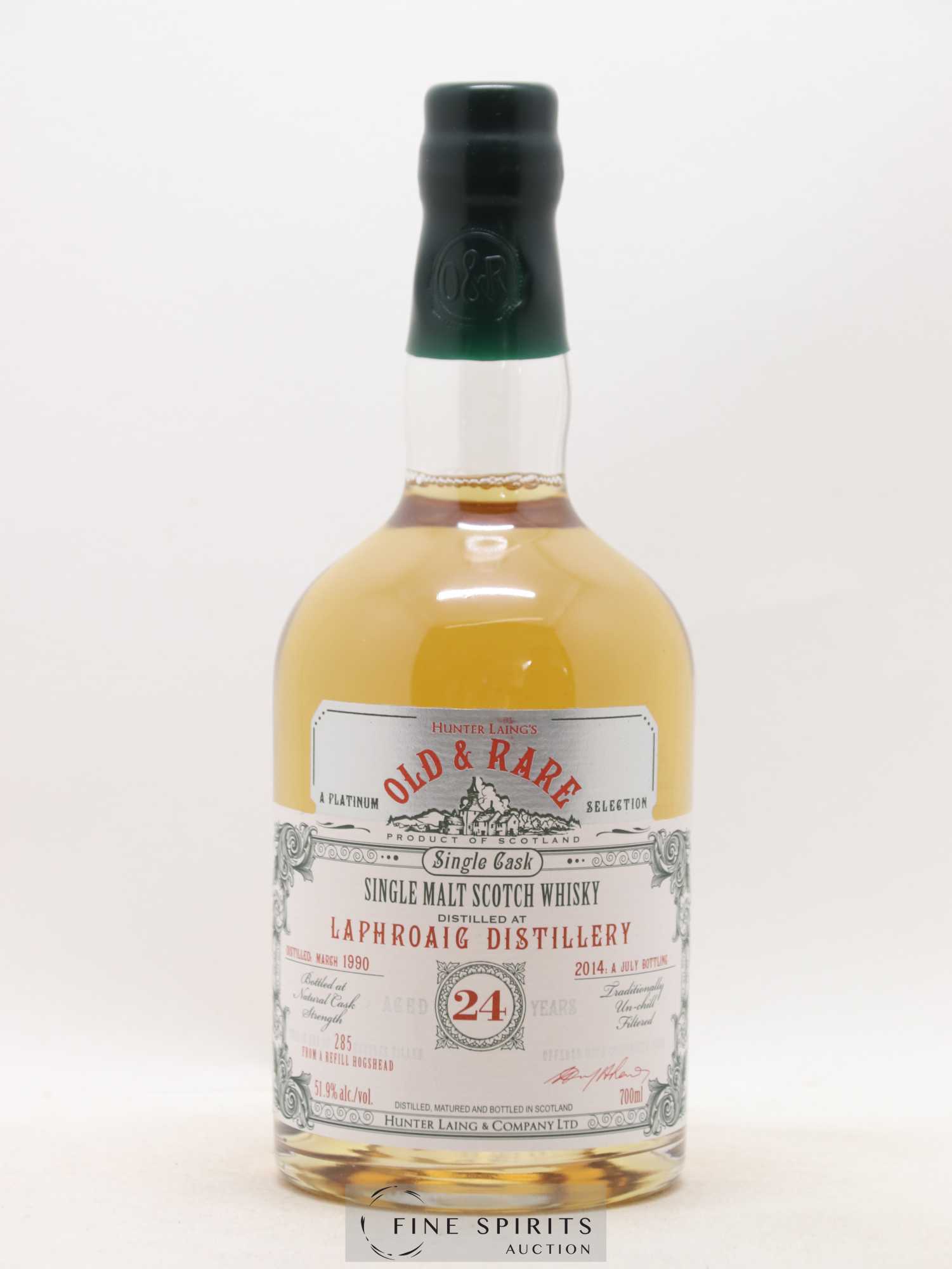 Laphroaig 24 years 1990 Hunter Laing One of 285 - bottled 2014 Old & Rare Platinum Selection - Lot de 1 bouteille - 1