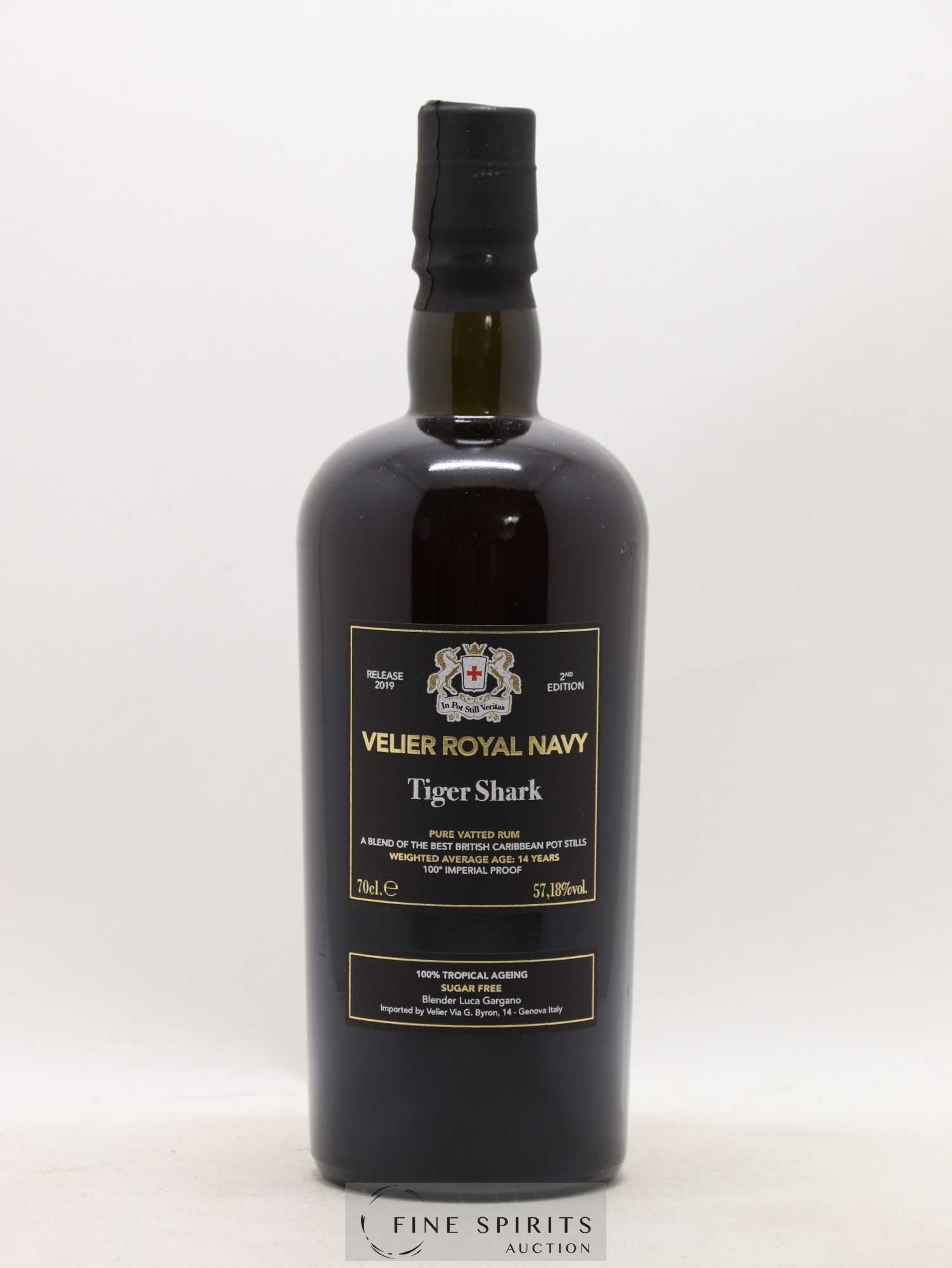 Velier Royal Navy 14 years Of. Tiger Shark 2nd Edition - Release 2019 - Lot de 1 bouteille - 1