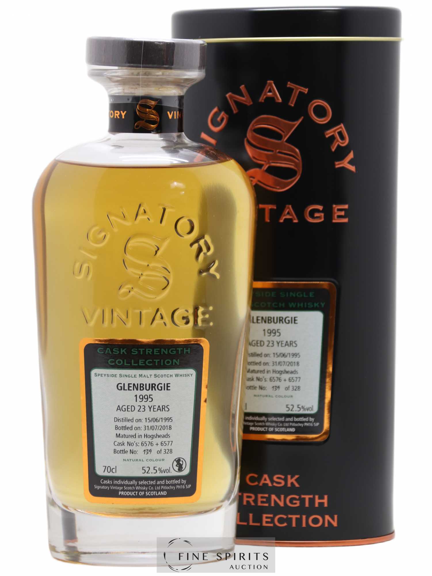 Glenburgie 23 years 1995 Signatory Vintage Cask n°6576-6577 - One of 328 - bottled 2018 Cask Strength Collection - Lot de 1 bouteille - 0