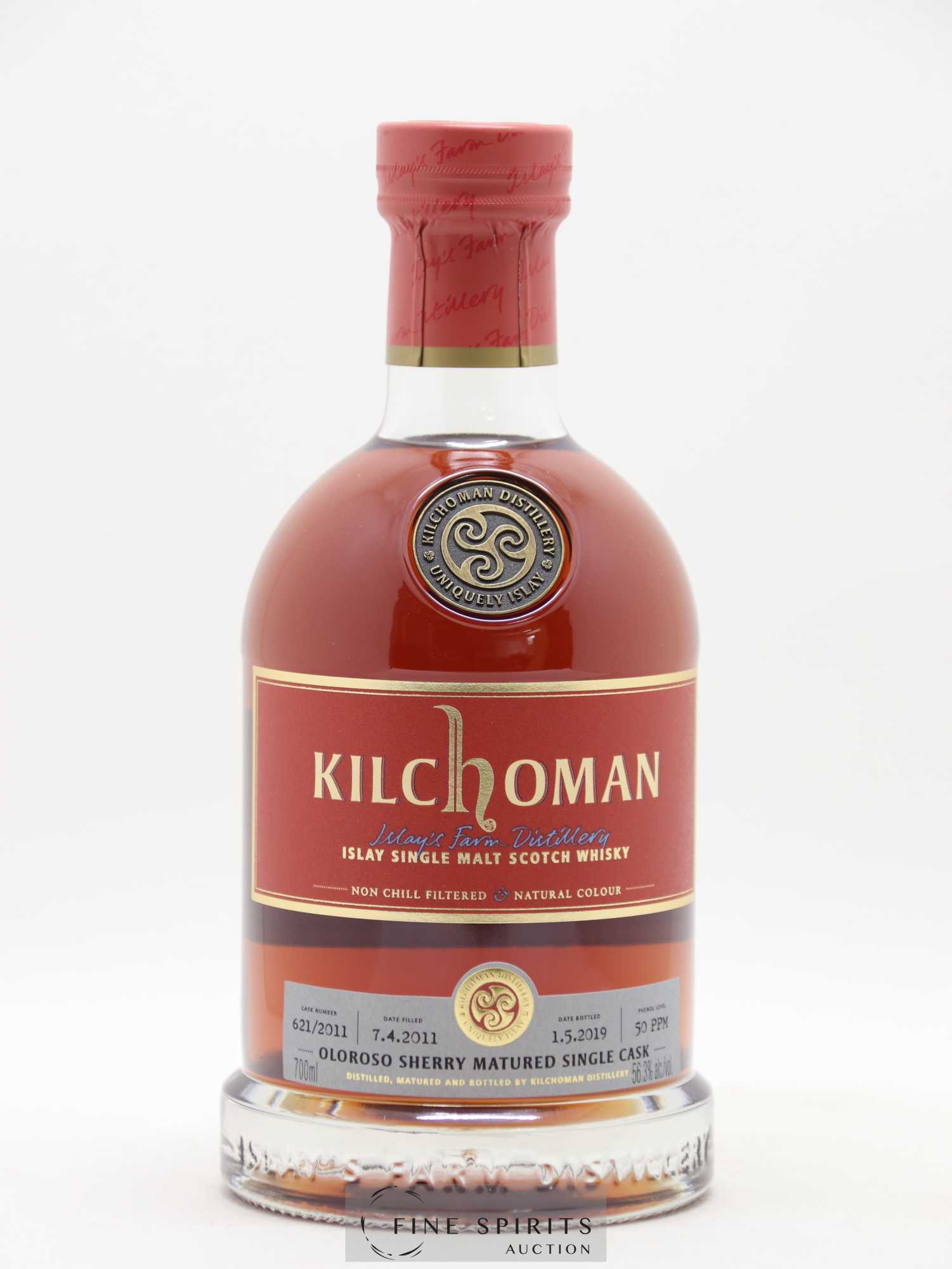 Kilchoman 2011 Of. Oloroso Sherry Cask n°621-2011 - One of 330 - bottled 2019 LMDW - Lot de 1 bouteille - 1