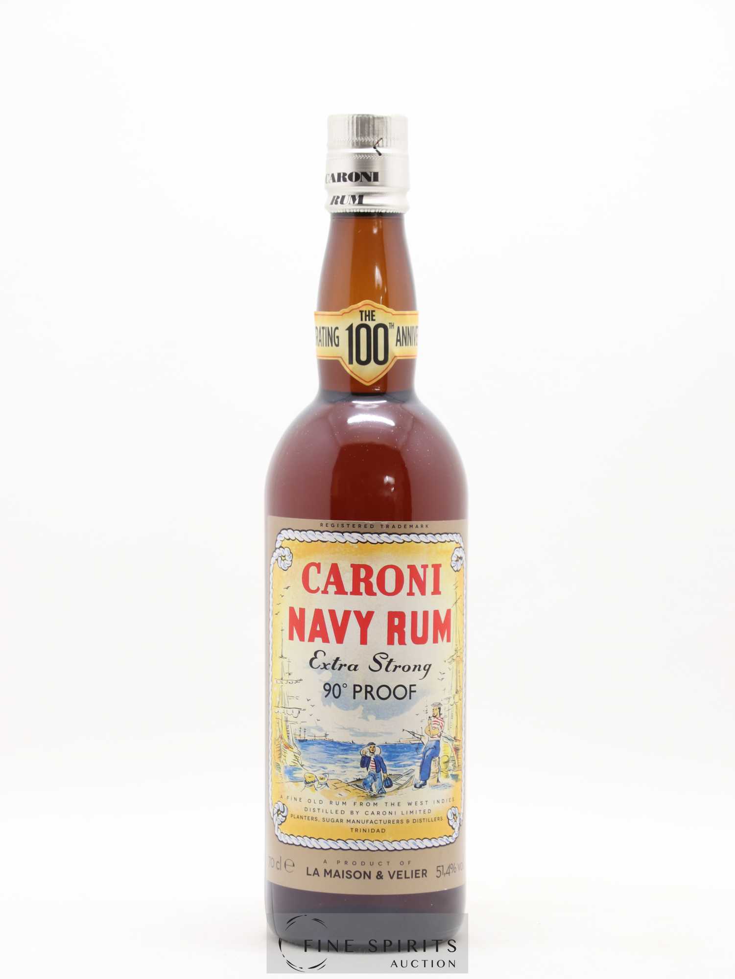 Caroni 18 years Velier Navy Rum 90° Proof - bottled 2018 Celebrating the 100th Anniversary Extra Strong - Lot de 1 bouteille - 1