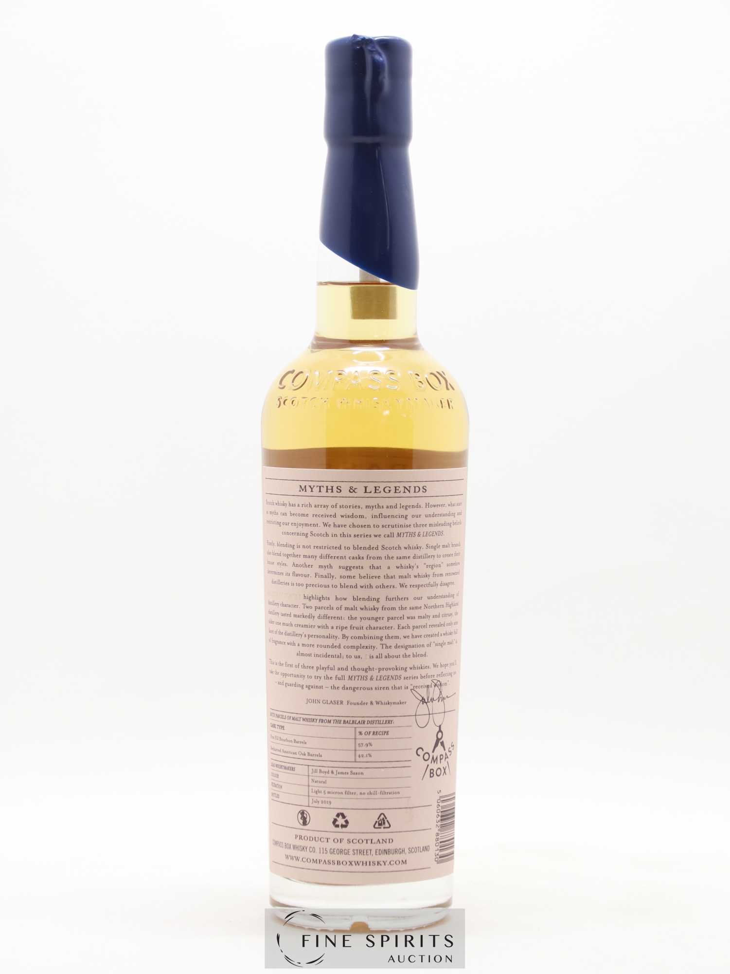 Myths & Legends I Compass Box One of 4394 - bottled 2019 Limited Edition - Lot de 1 bouteille - 2