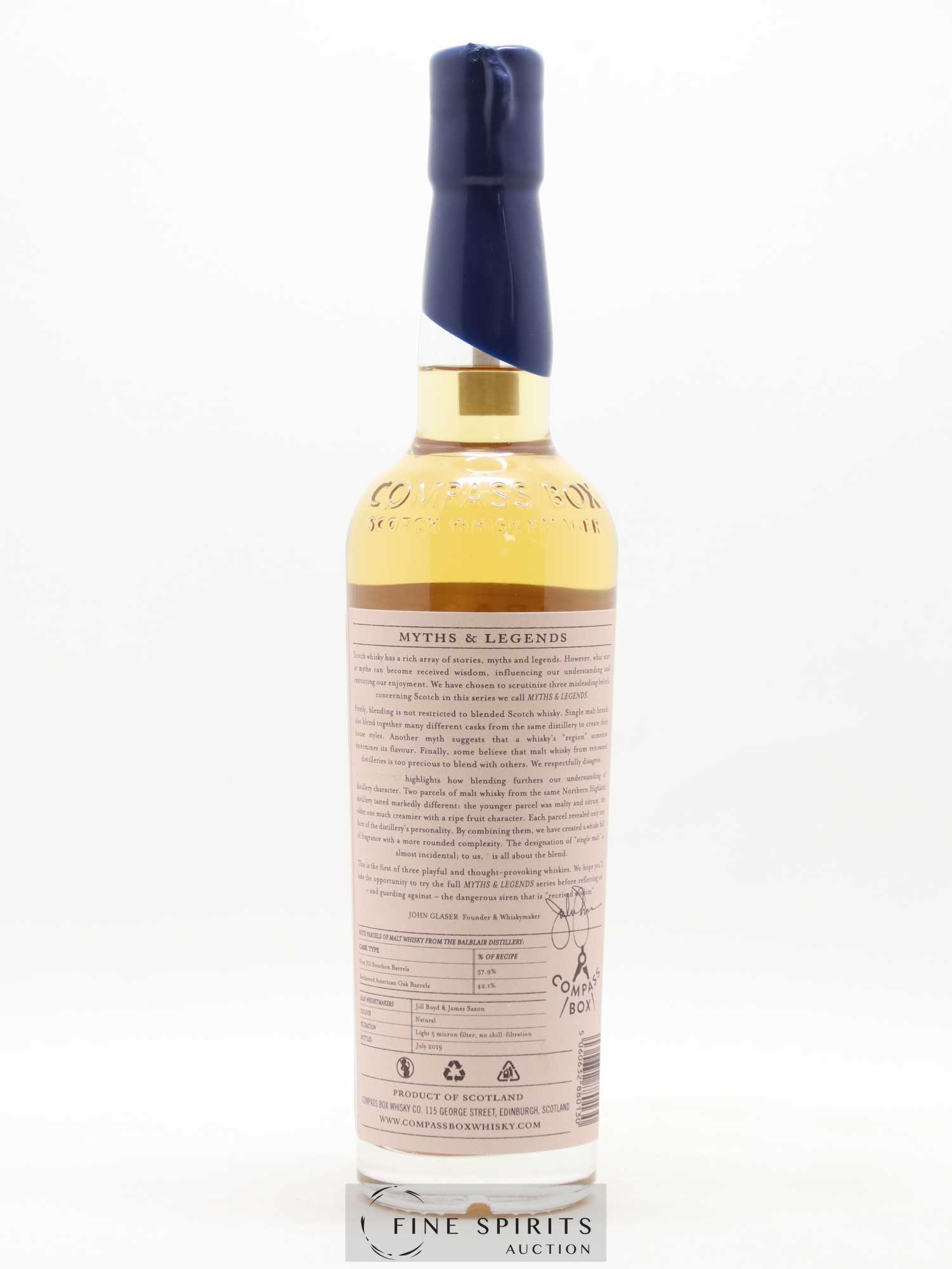 Myths & Legends I Compass Box One of 4394 - bottled 2019 Limited Edition - Lot de 1 bouteille - 2