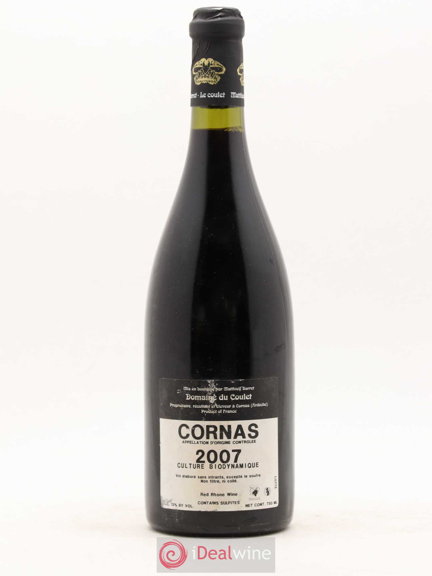 Cornas Billes Noires Coulet (Domaine du) - Matthieu Barret 2007 - Lot de 1 bouteille - 1