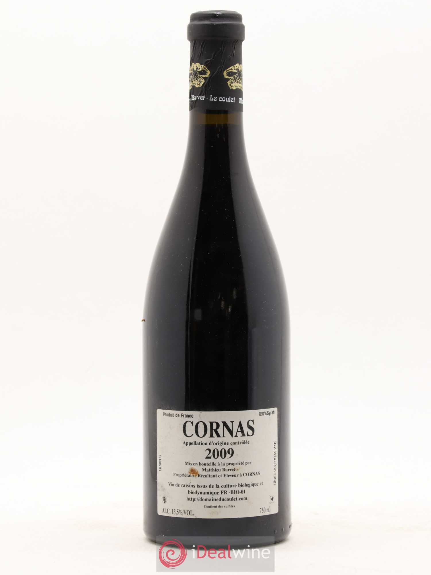 Cornas Billes Noires Coulet (Domaine du) - Matthieu Barret 2009 - Lot de 1 bouteille - 1