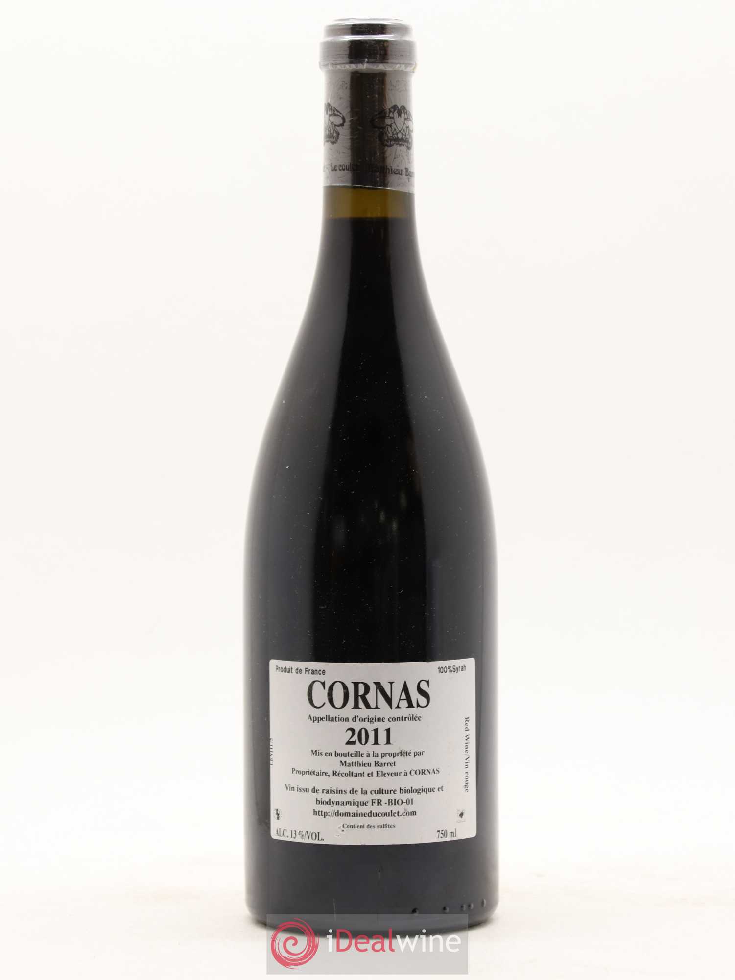 Cornas Billes Noires Coulet (Domaine du) - Matthieu Barret 2011 - Lot de 1 bouteille - 1