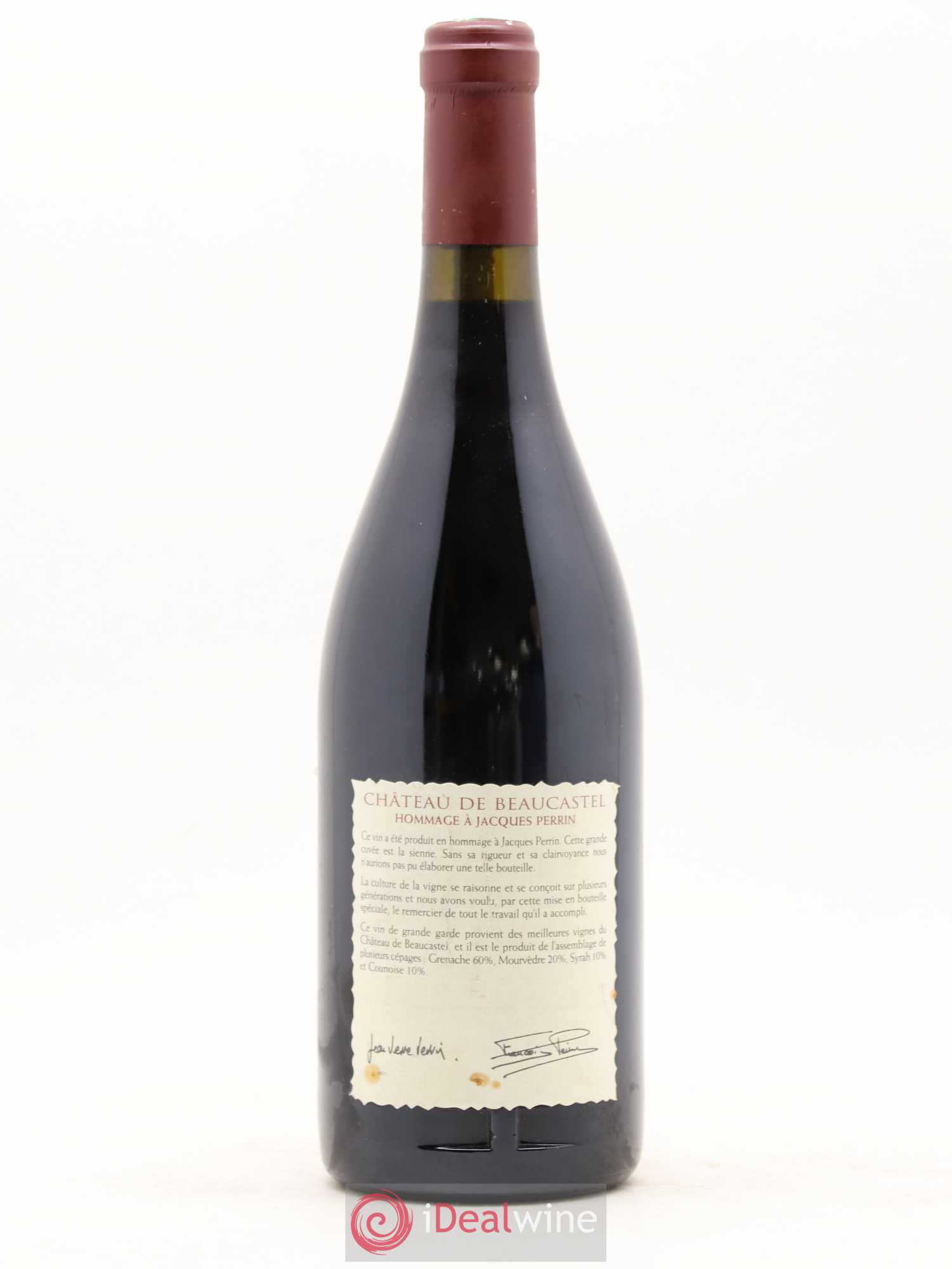 Châteauneuf-du-Pape Château de Beaucastel Hommage à Jacques Perrin Famille Perrin 1998 - Lot de 1 bouteille - 1