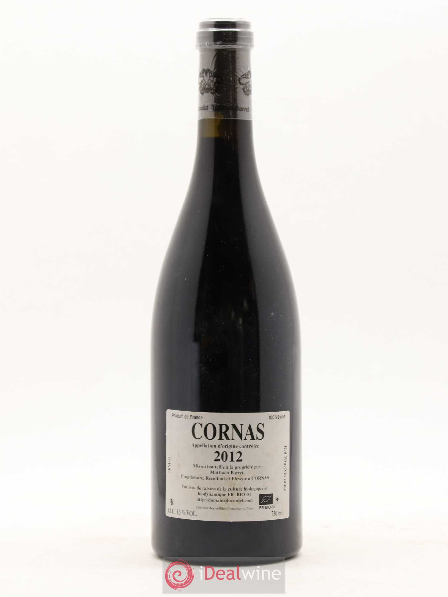 Cornas Billes Noires Coulet (Domaine du) - Matthieu Barret 2012 - Lot de 1 bouteille - 1