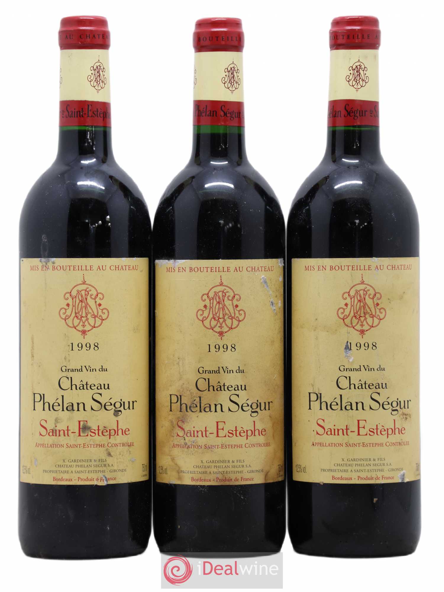 Château Phélan Ségur 1998 - Lot de 3 bouteilles - 0