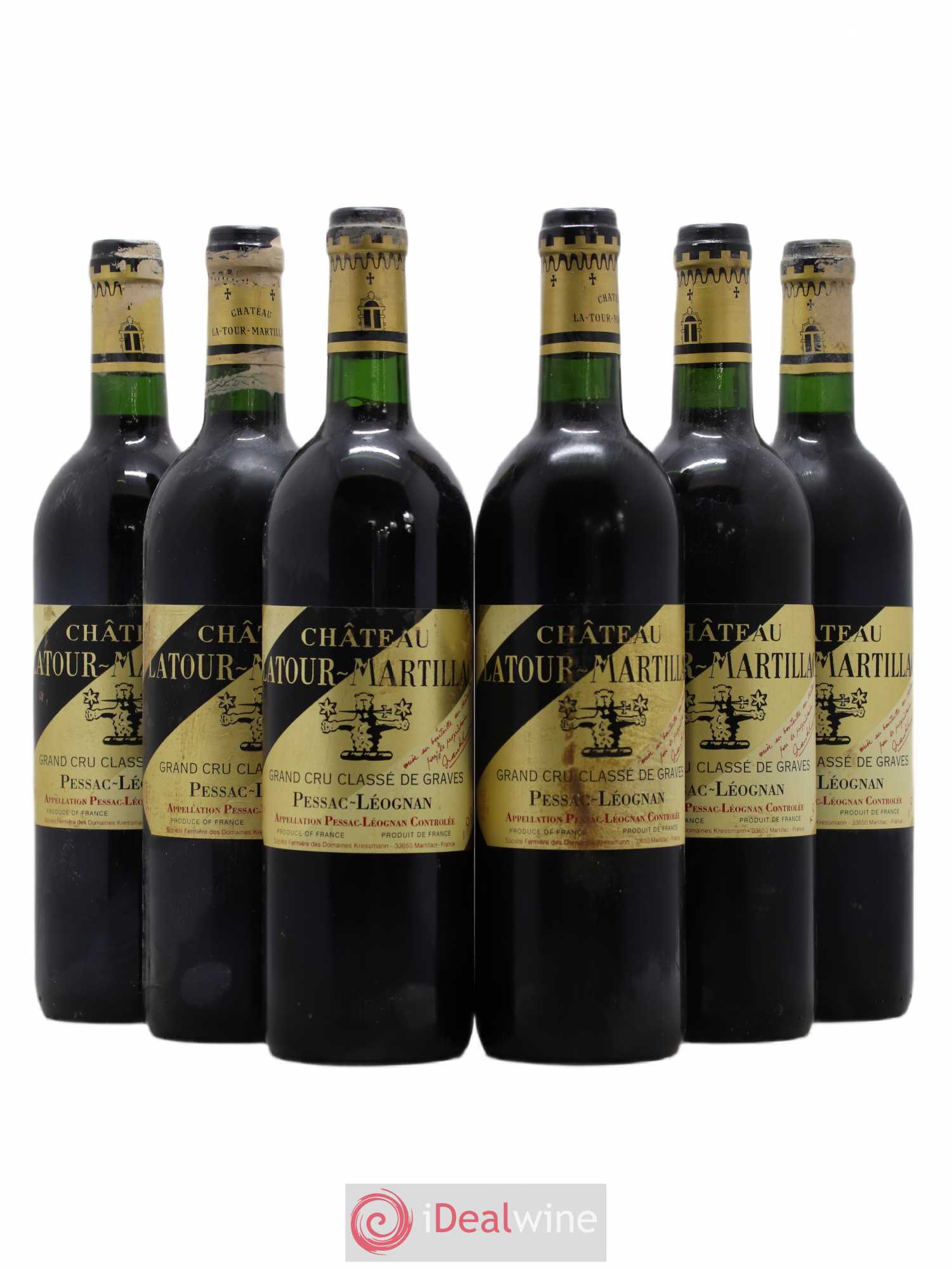 Château Latour-Martillac Cru Classé de Graves 1996 - Lot de 6 bouteilles - 0