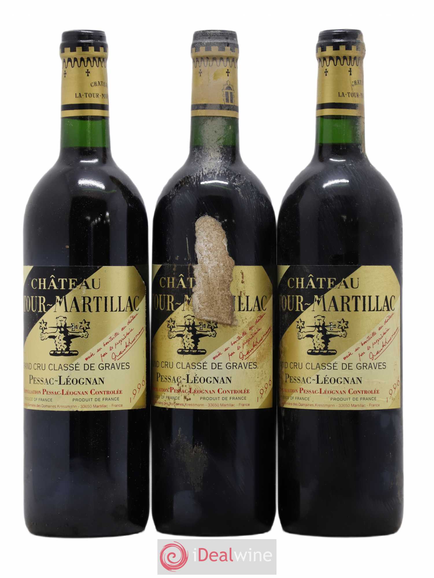Château Latour-Martillac Cru Classé de Graves 1996 - Lot de 3 bouteilles - 0