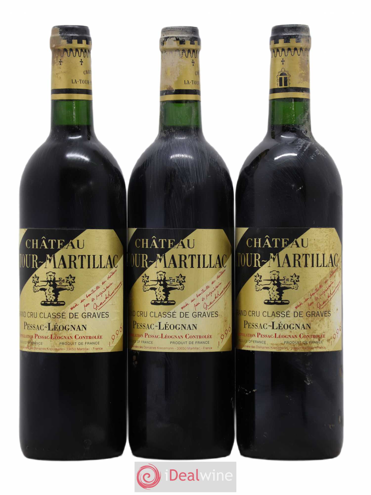 Château Latour-Martillac Cru Classé de Graves 1996 - Lot de 3 bouteilles - 0