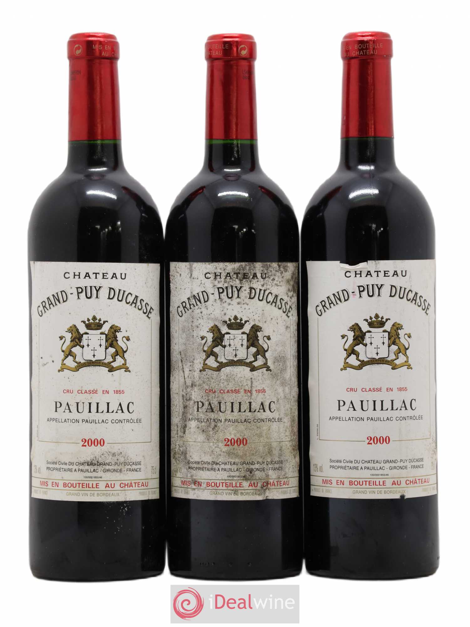 Château Grand Puy Ducasse 5ème Grand Cru Classé 2000 - Lot de 3 bouteilles - 0