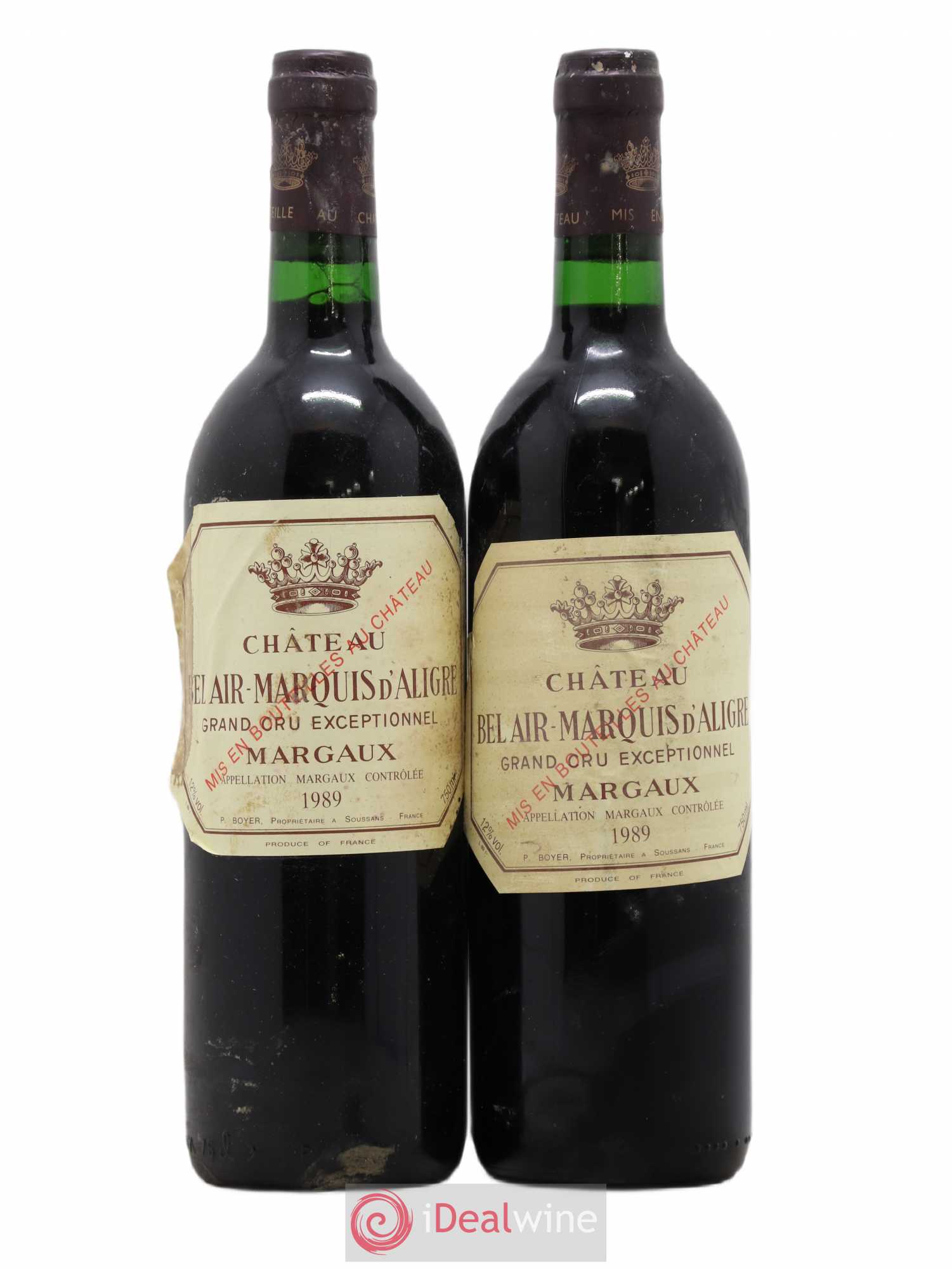 Château Bel Air Marquis d'Aligre 1989 - Lot de 2 bouteilles - 0