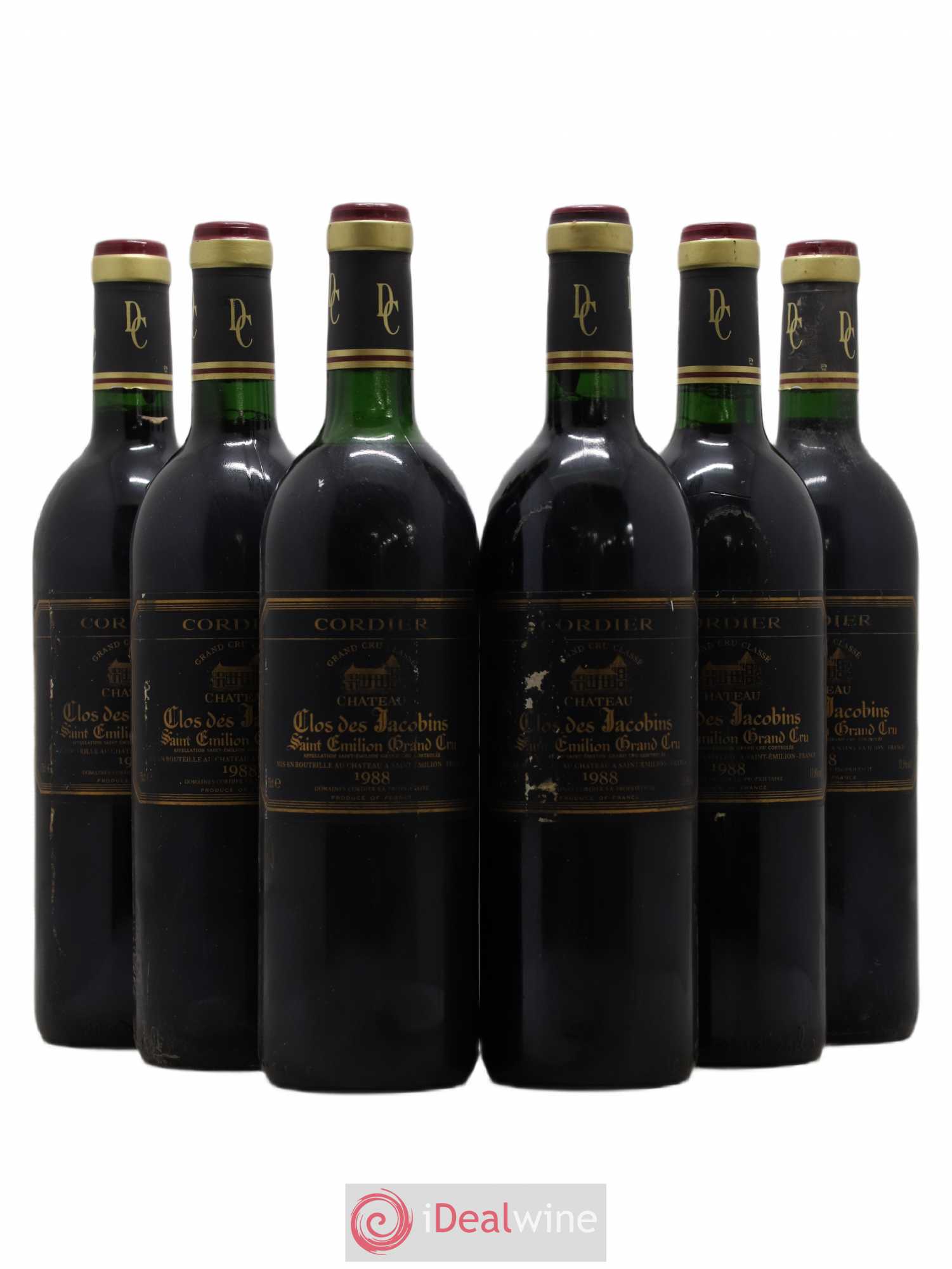 Château Clos des Jacobins Grand Cru Classé 1988 - Lot de 6 bouteilles - 0