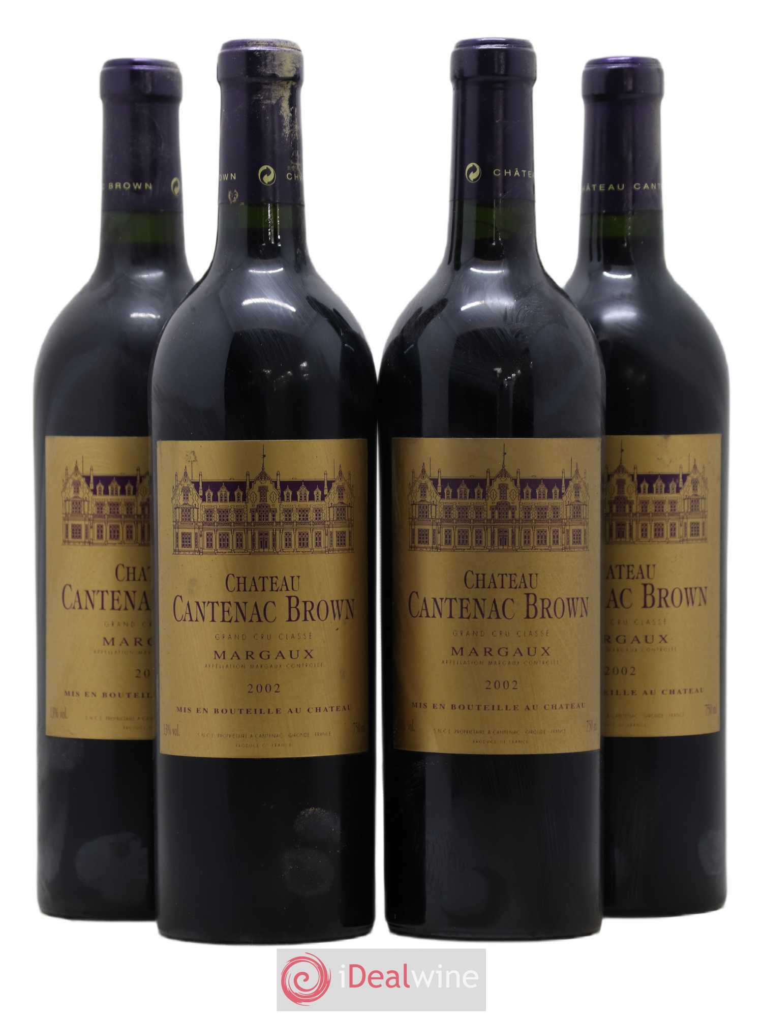 Château Cantenac Brown 3ème Grand Cru Classé 2002 - Lot de 4 bouteilles - 0