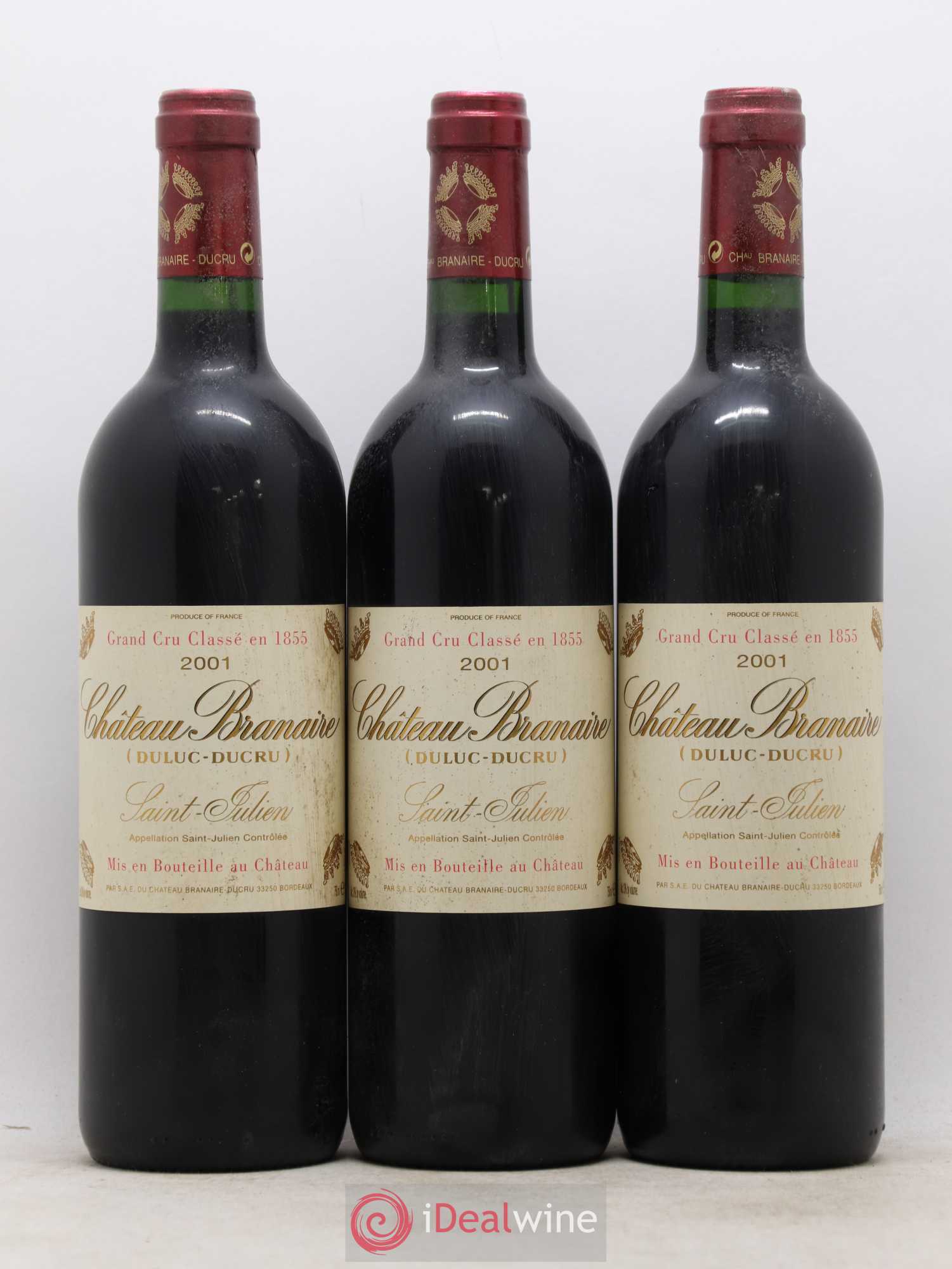 Château Branaire Ducru 4ème Grand Cru Classé 2001 - Lot de 12 bouteilles - 1