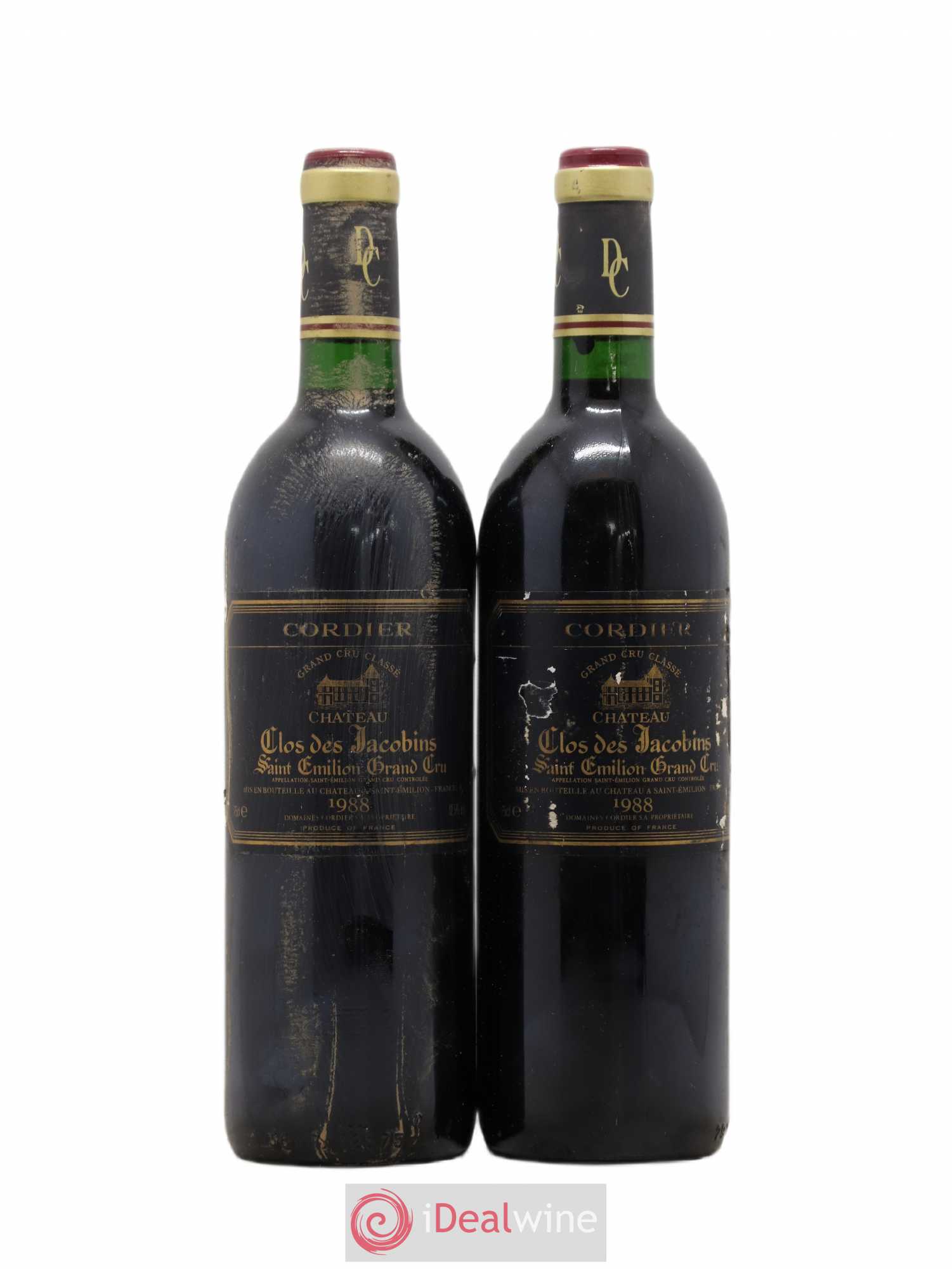 Château Clos des Jacobins Grand Cru Classé 1988 - Lot de 2 bouteilles - 0