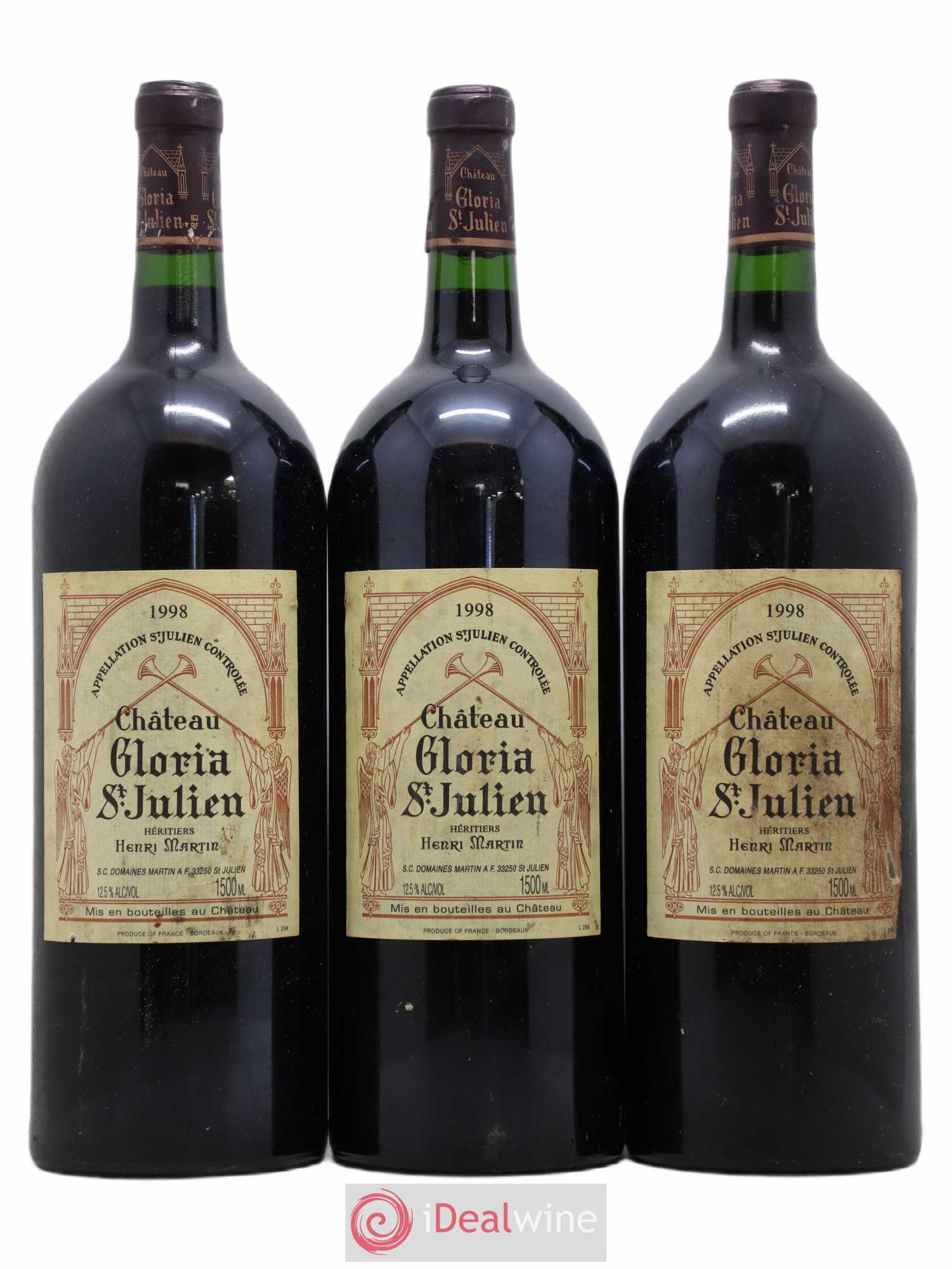 Château Gloria 1998 - Lot de 3 magnums - 0