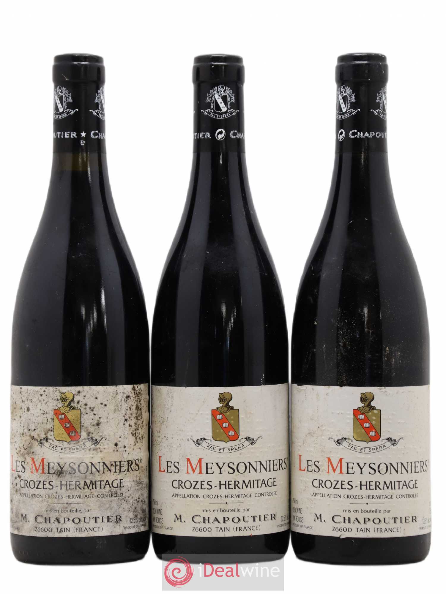 Crozes-Hermitage Les Meysonniers Chapoutier 1998 - Lot de 3 bouteilles - 0