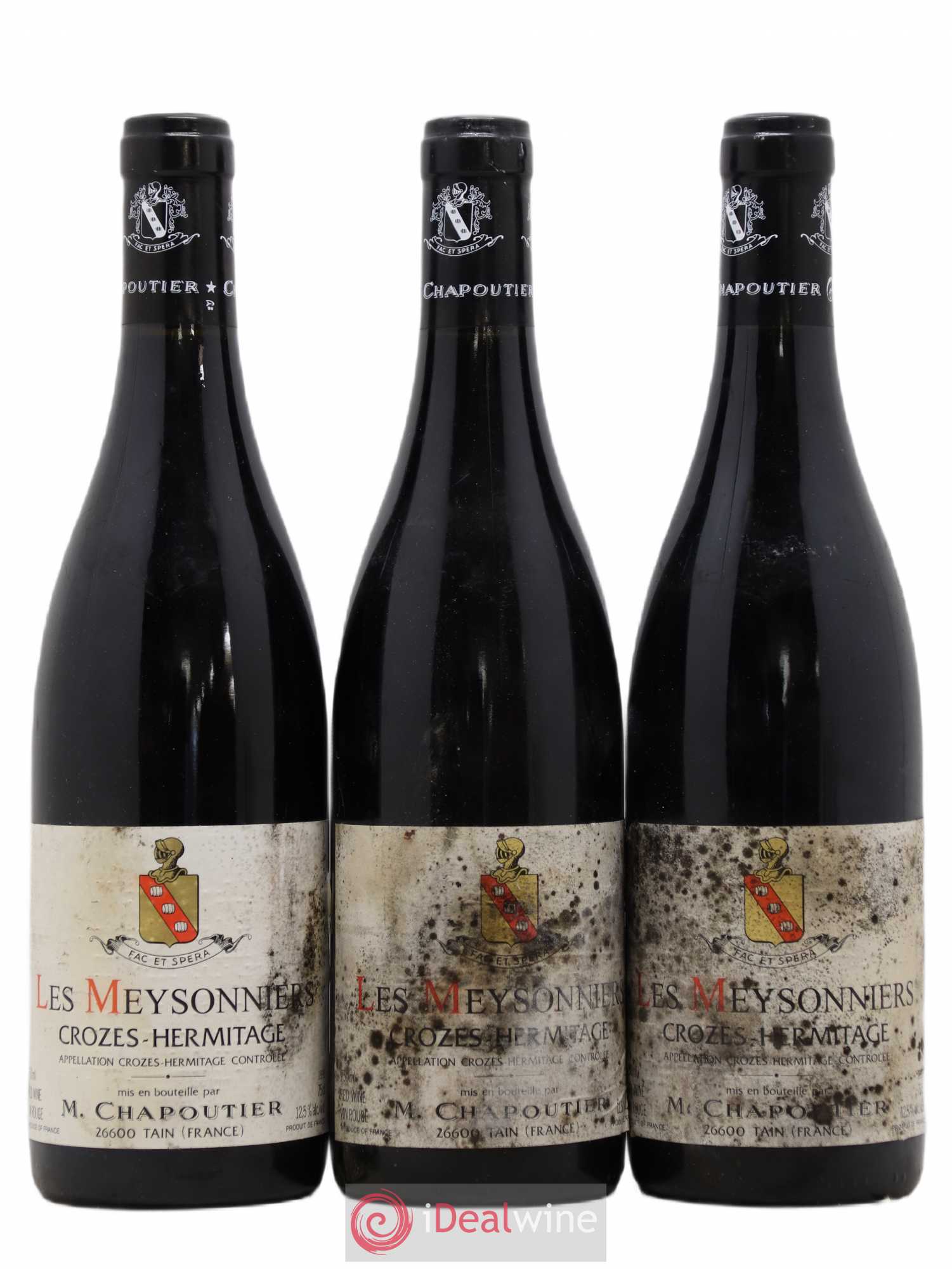 Crozes-Hermitage Les Meysonniers Chapoutier 1998 - Lot de 3 bouteilles - 0