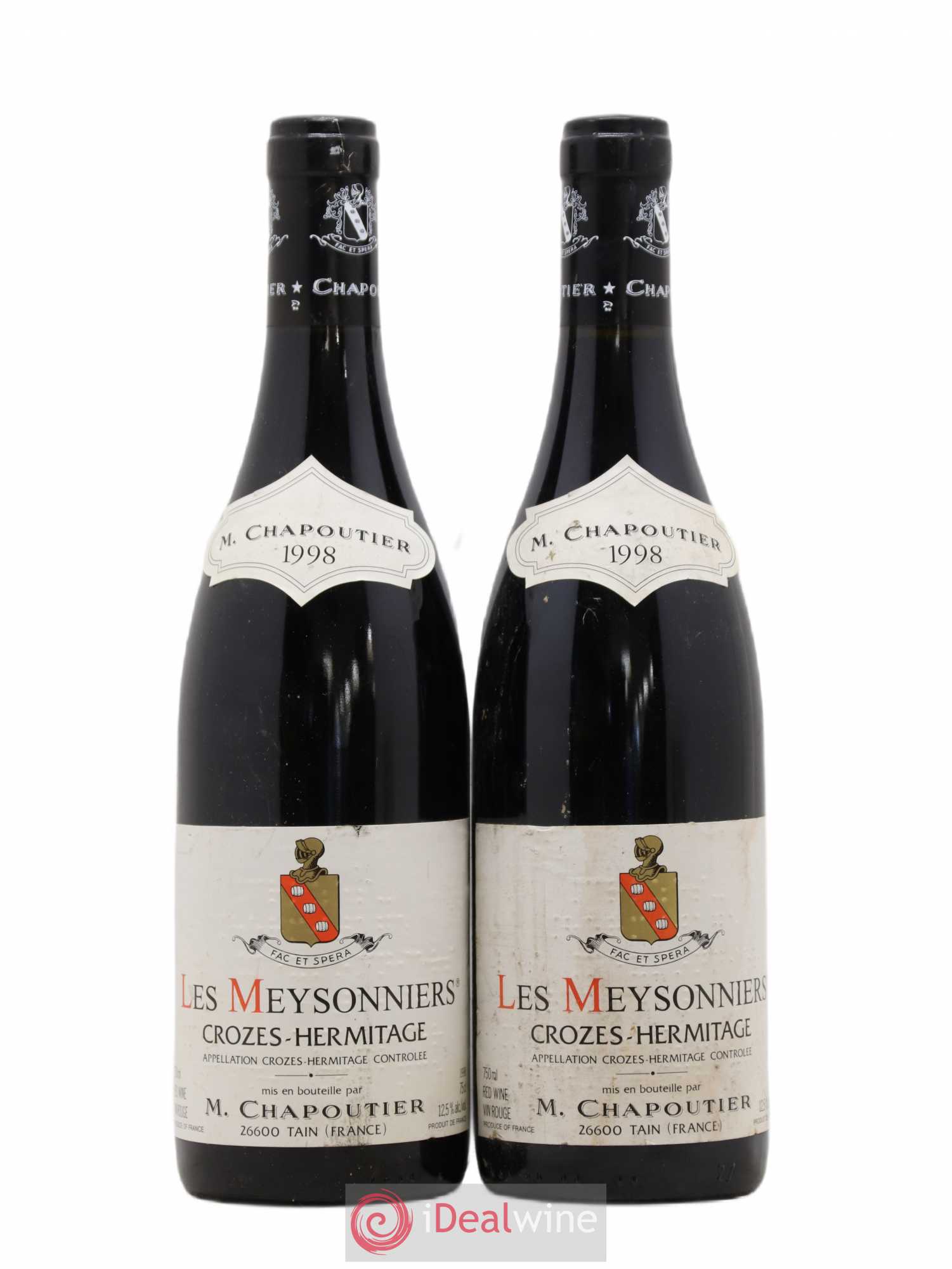 Crozes-Hermitage Les Meysonniers Chapoutier 1998 - Lot de 2 bouteilles - 0