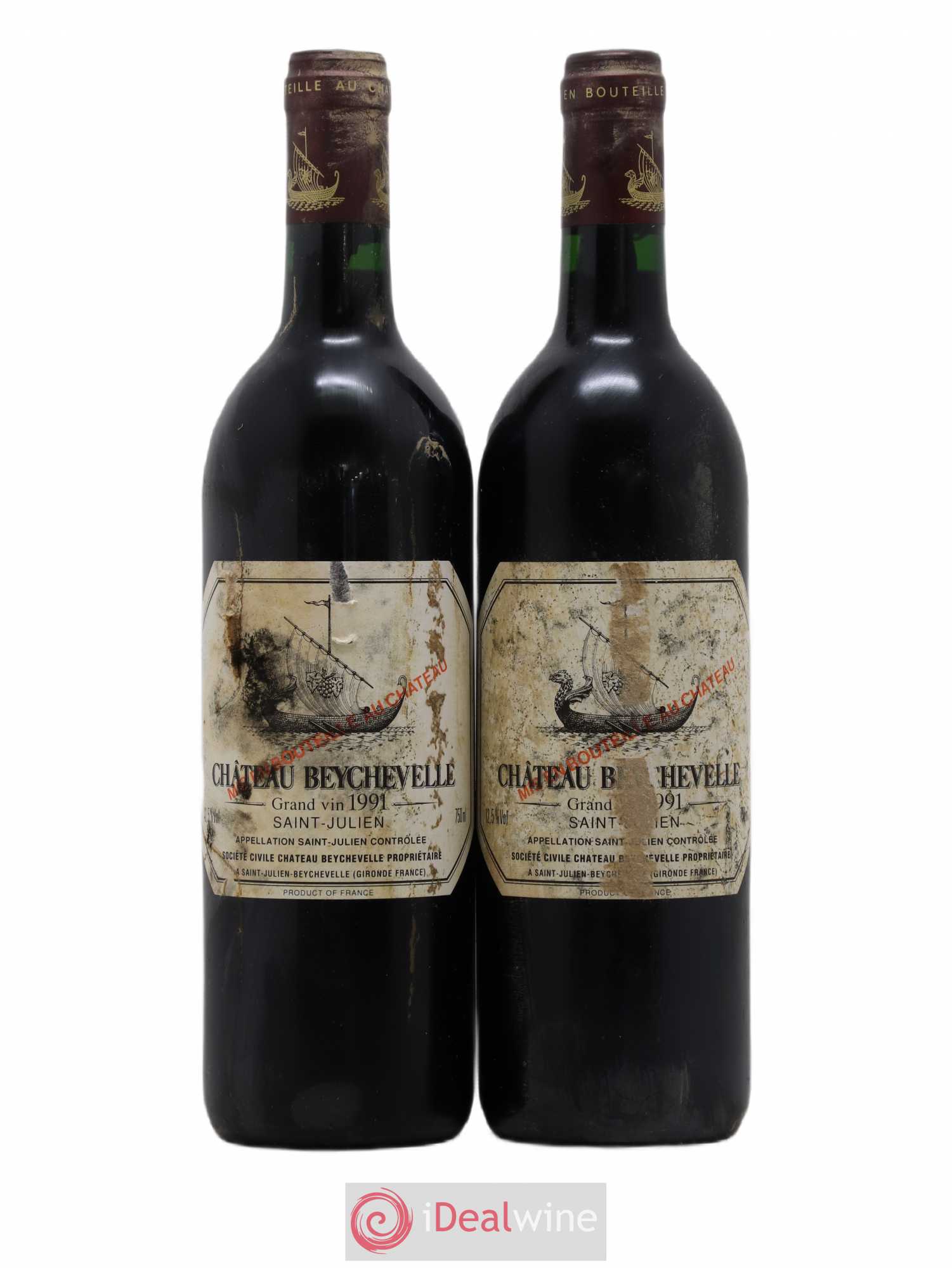 Château Beychevelle 4ème Grand Cru Classé 1991 - Lot de 2 bouteilles - 0