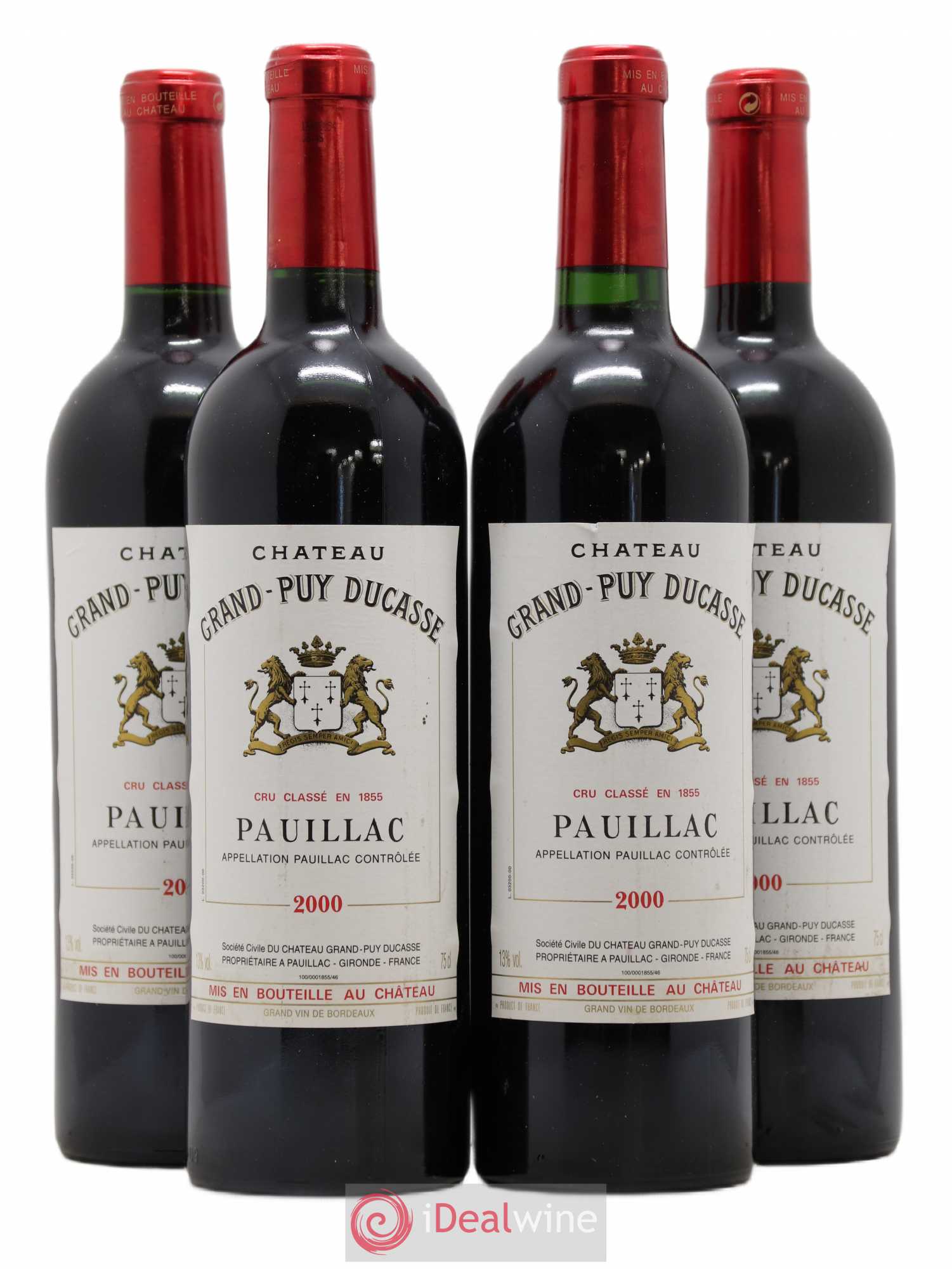 Château Grand Puy Ducasse 5ème Grand Cru Classé 2000 - Lot de 4 bouteilles - 0