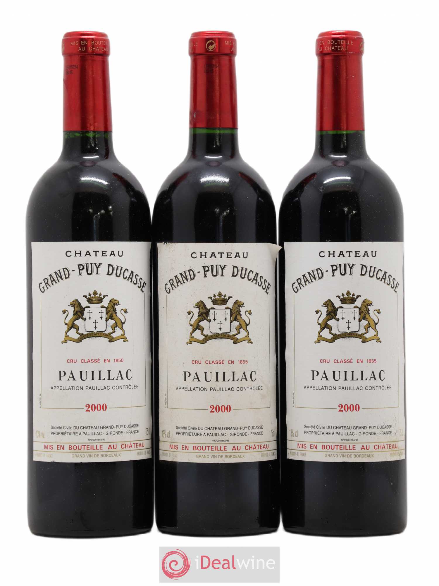 Château Grand Puy Ducasse 5ème Grand Cru Classé 2000 - Lot de 3 bouteilles - 0